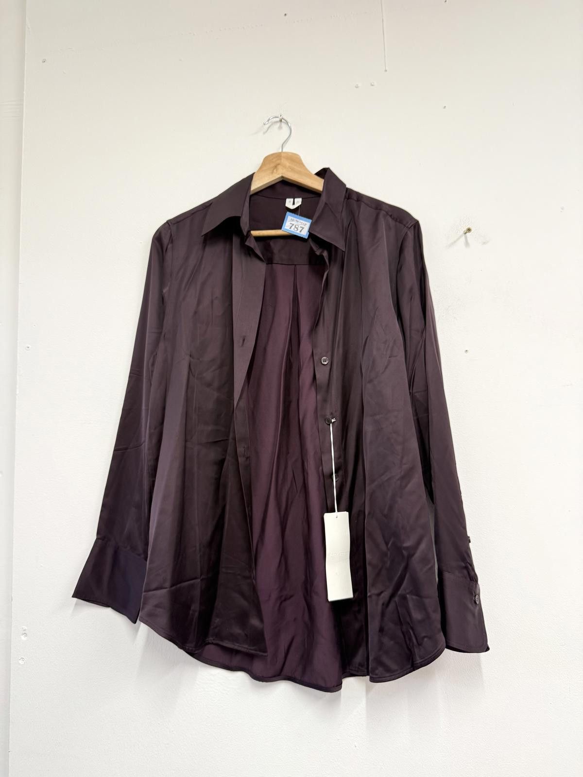 Arket ARKET Dark Purple Button-Up Shirt Size EUR 38 Size ONE SIZE - 1 Thumbnail