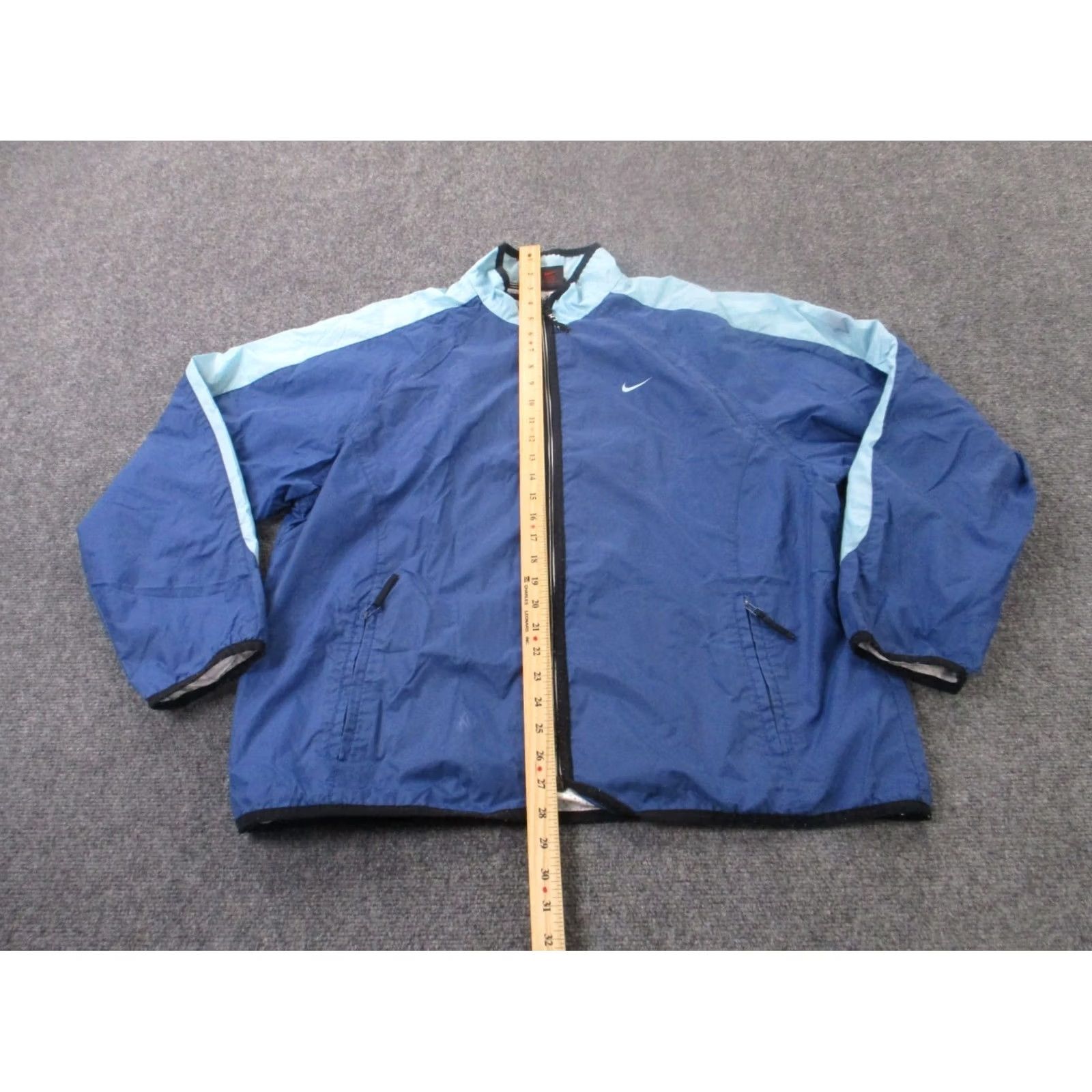 Nike Nike Jacket Womens L Blue Nylon Lined Golf Athletic Swoosh Logo Track Retro Windbreaker Mens Womens Boys Girls Size L / US 10 / IT 46 - 3 Thumbnail