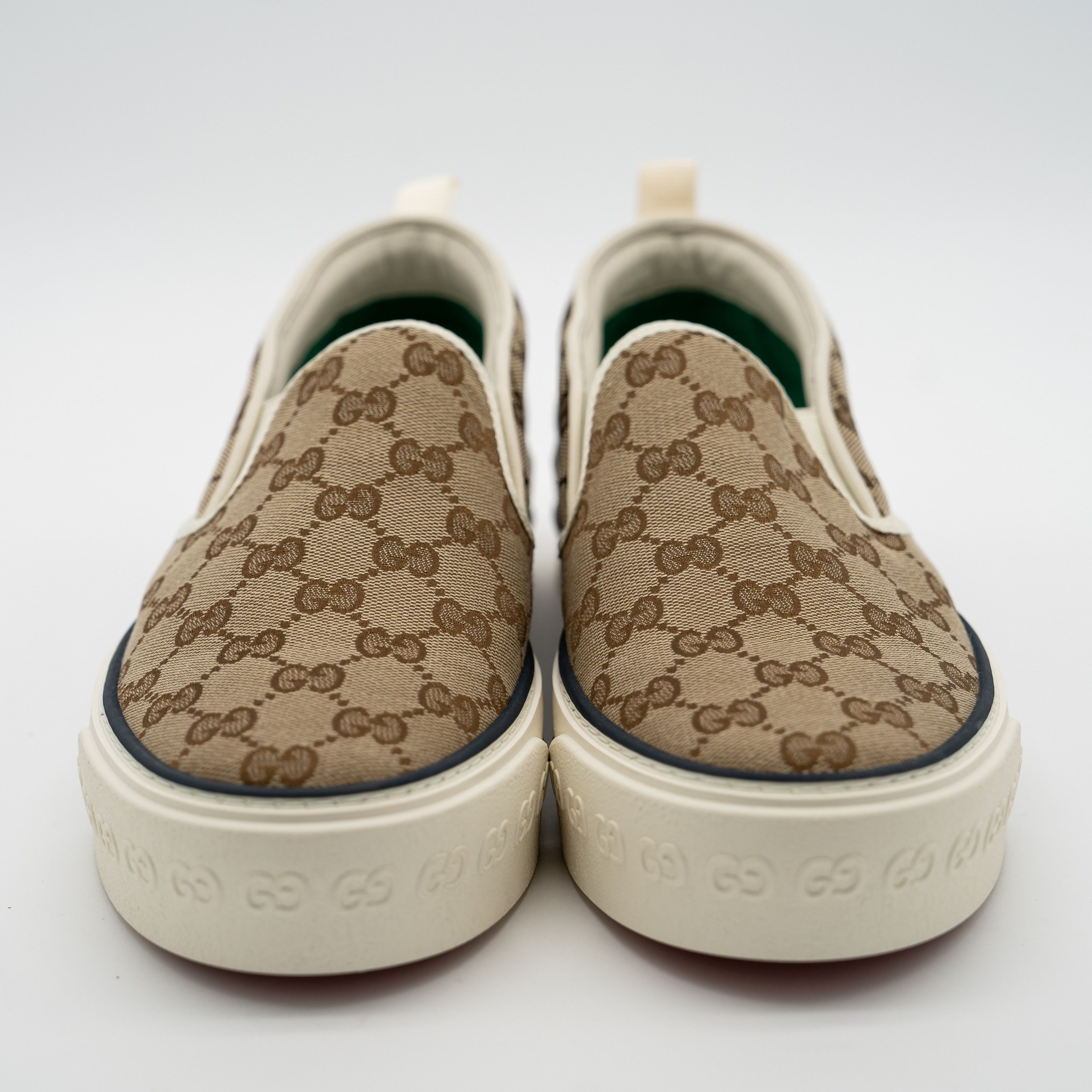 Gucci 42G Gucci GG Supreme Loafers Sneakers Slip On Tennis Beige Size US 12 / IT 42 - 2 Thumbnail