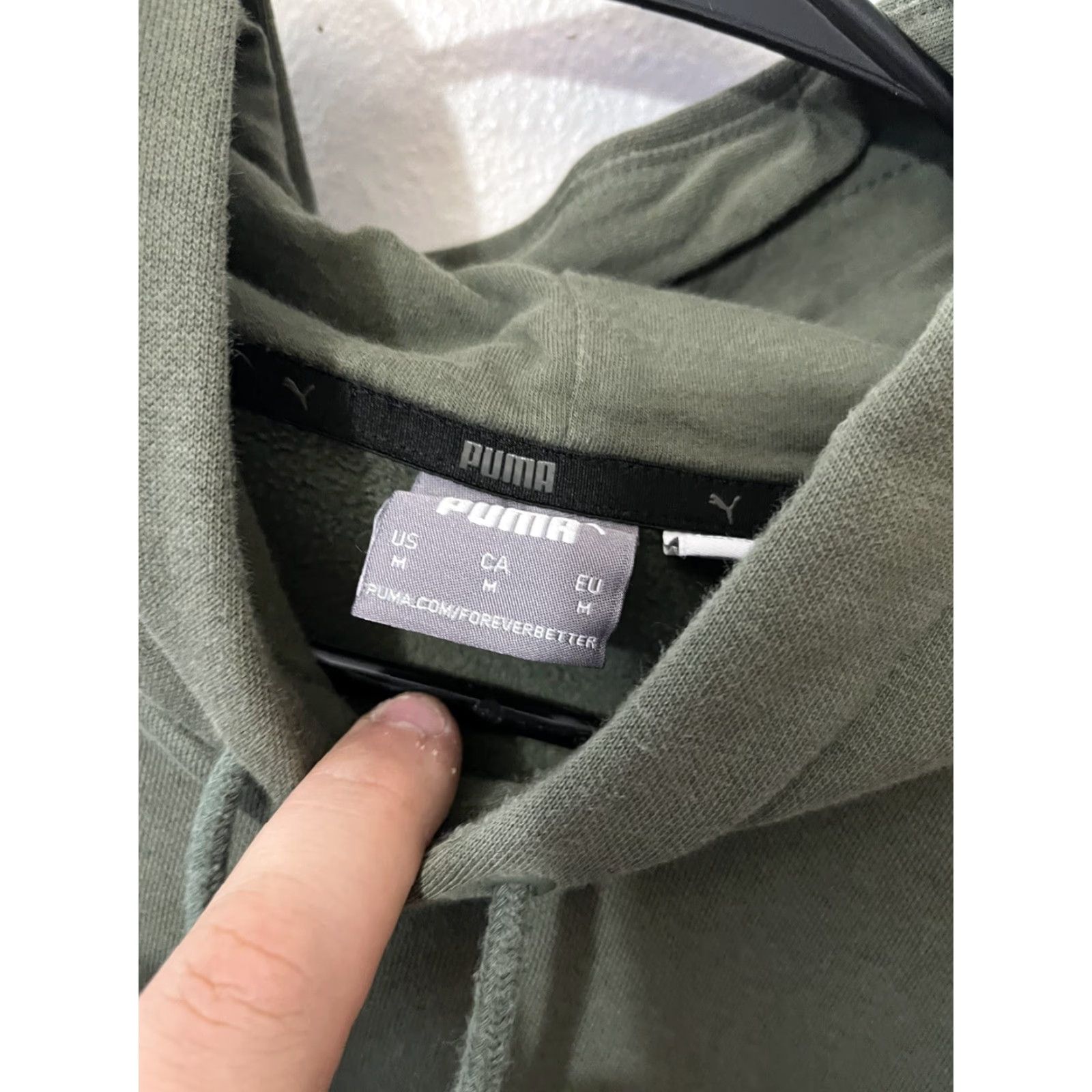 Puma PUMA Logo Hoodie Pullover Sweatshirt M Olive-Green Camouflage | Men | Size M | Cotton Blend Fleece | Regular Fit Size US M / EU 48-50 / 2 - 3 Thumbnail