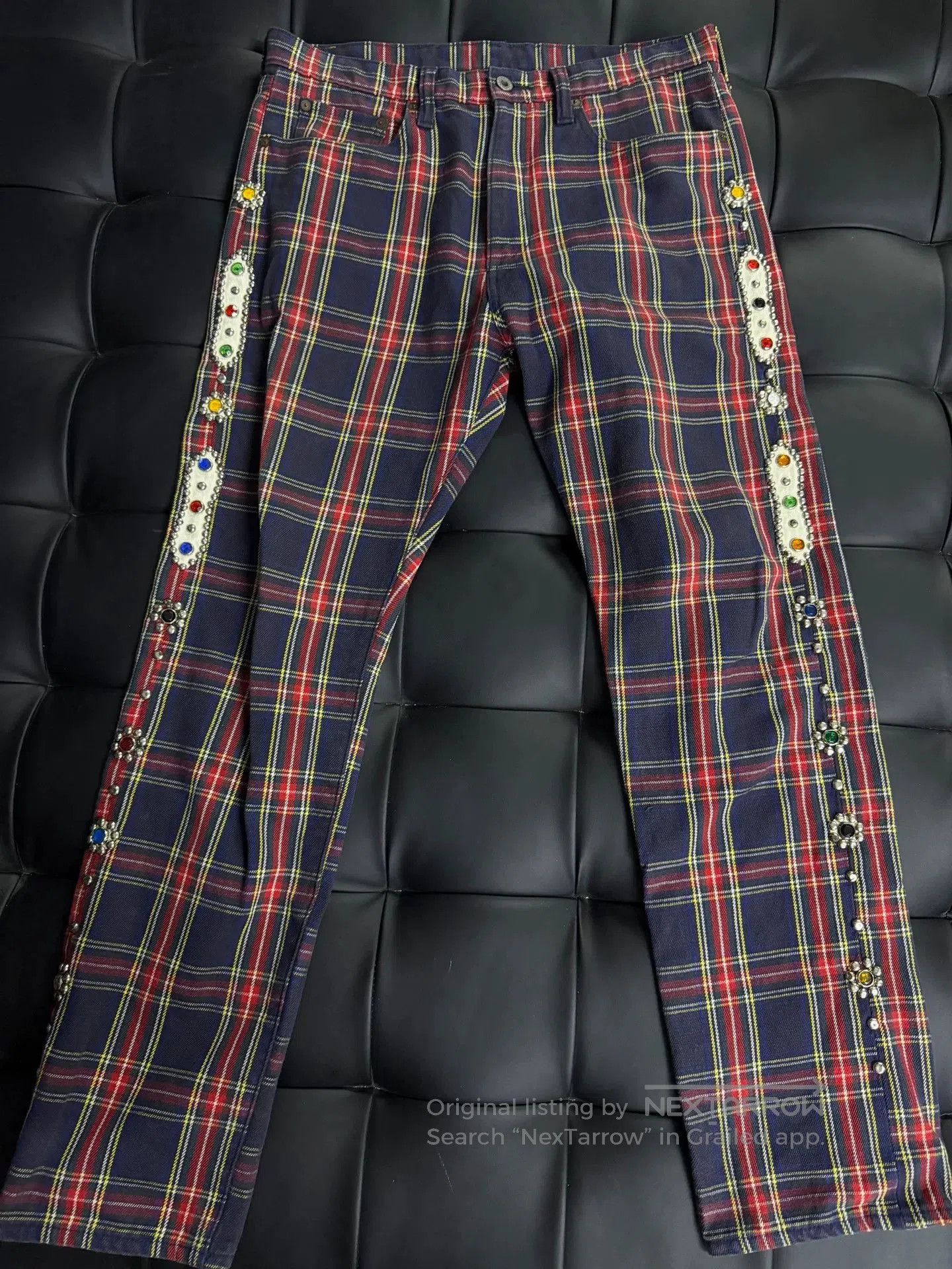 Kapital Kapital Red Checkered Gemstone Pants. Size US 34 / EU 50 - 1 Thumbnail