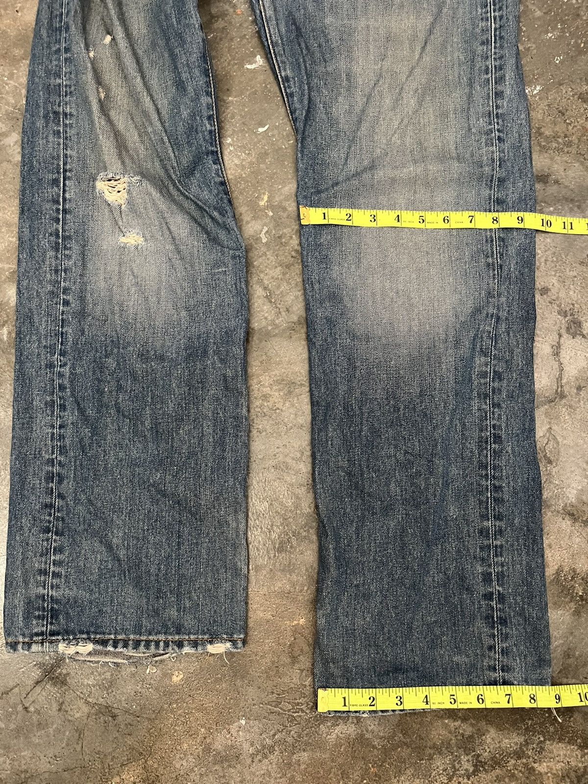 Japanese Brand Vintage Distressed Denim Jeans Sun Faded Destroyed Wash Size US 34 / EU 50 - 15 Thumbnail