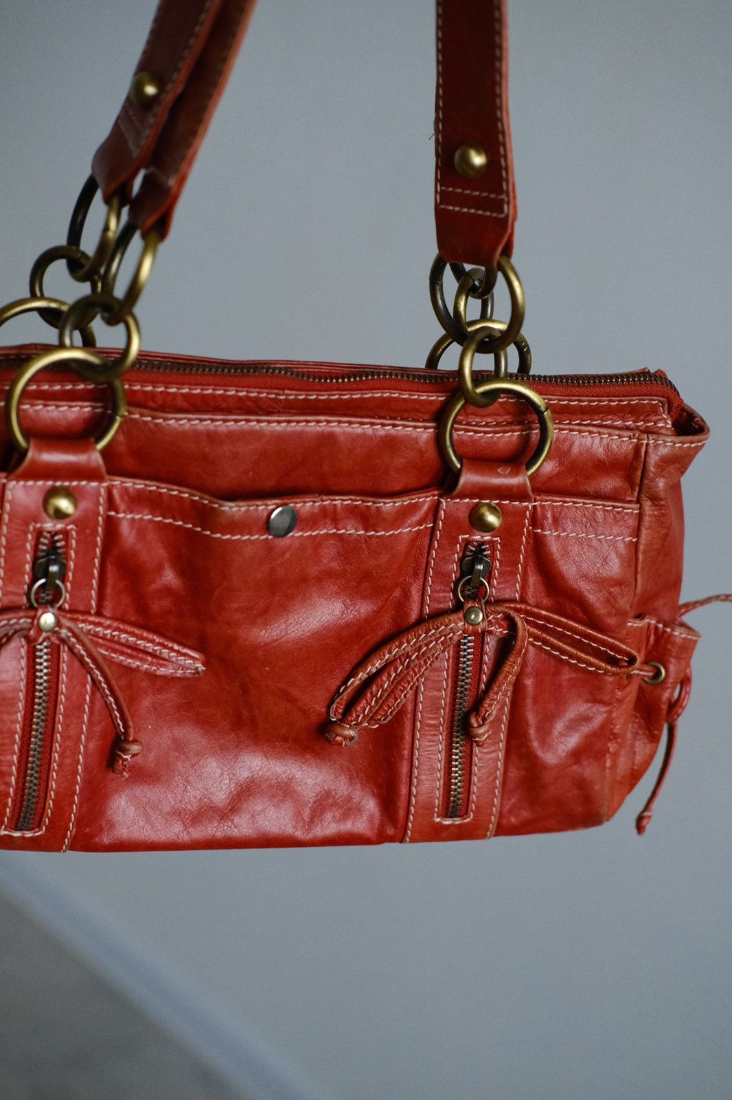 Vintage Red leather y2k grunge bag Size ONE SIZE - 10 Thumbnail