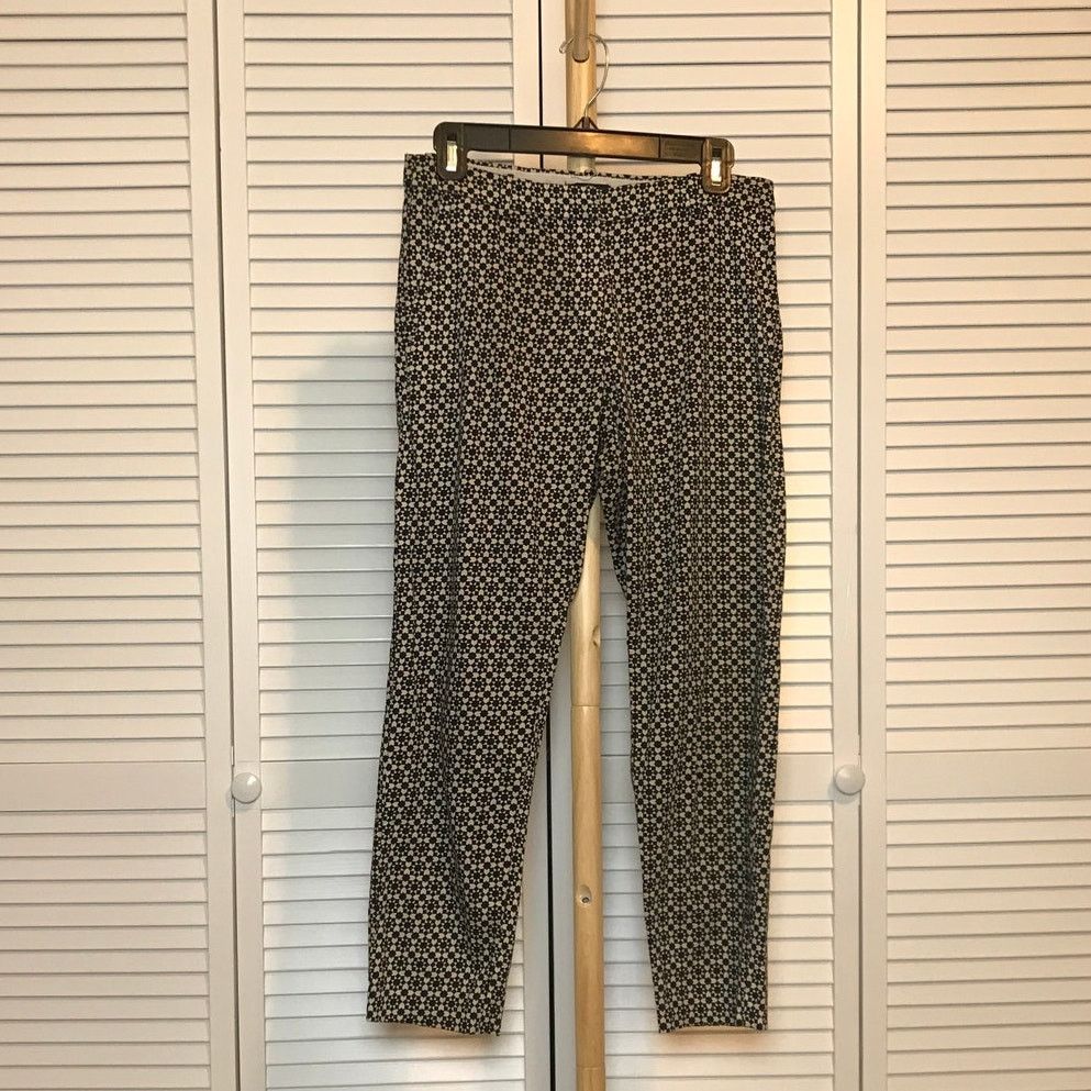 H&M H&M Retro Geo Print Mid Rise Stretch Slim Tapered Pants 6 Size 28" / US 6 / IT 42 - 1 Thumbnail