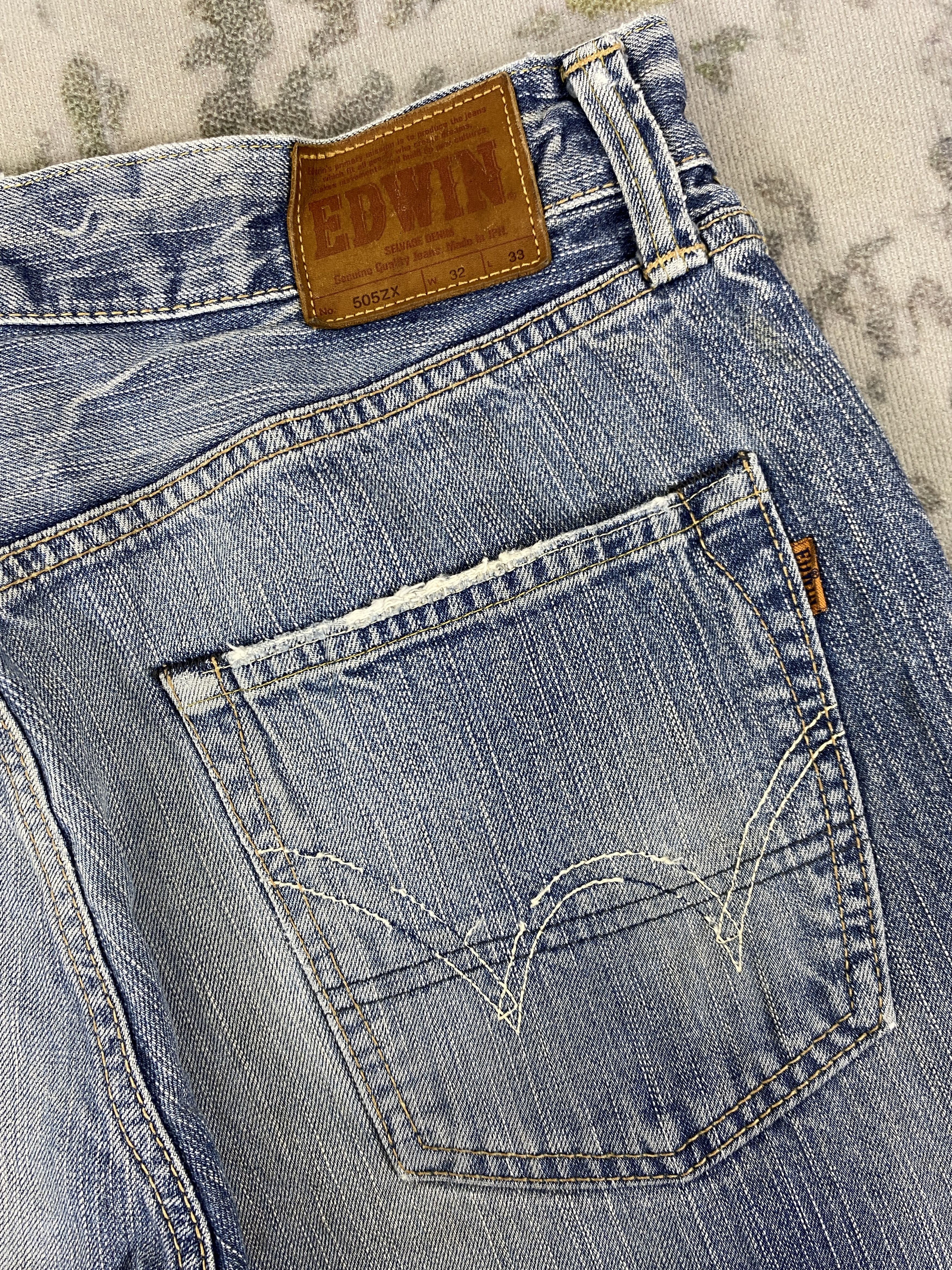 Edwin 🔥VINTAGE EDWIN 505 SELVEDGE DENIM JEANS 34x32.5- JN3609 Size US 34 / EU 50 - 13 Thumbnail