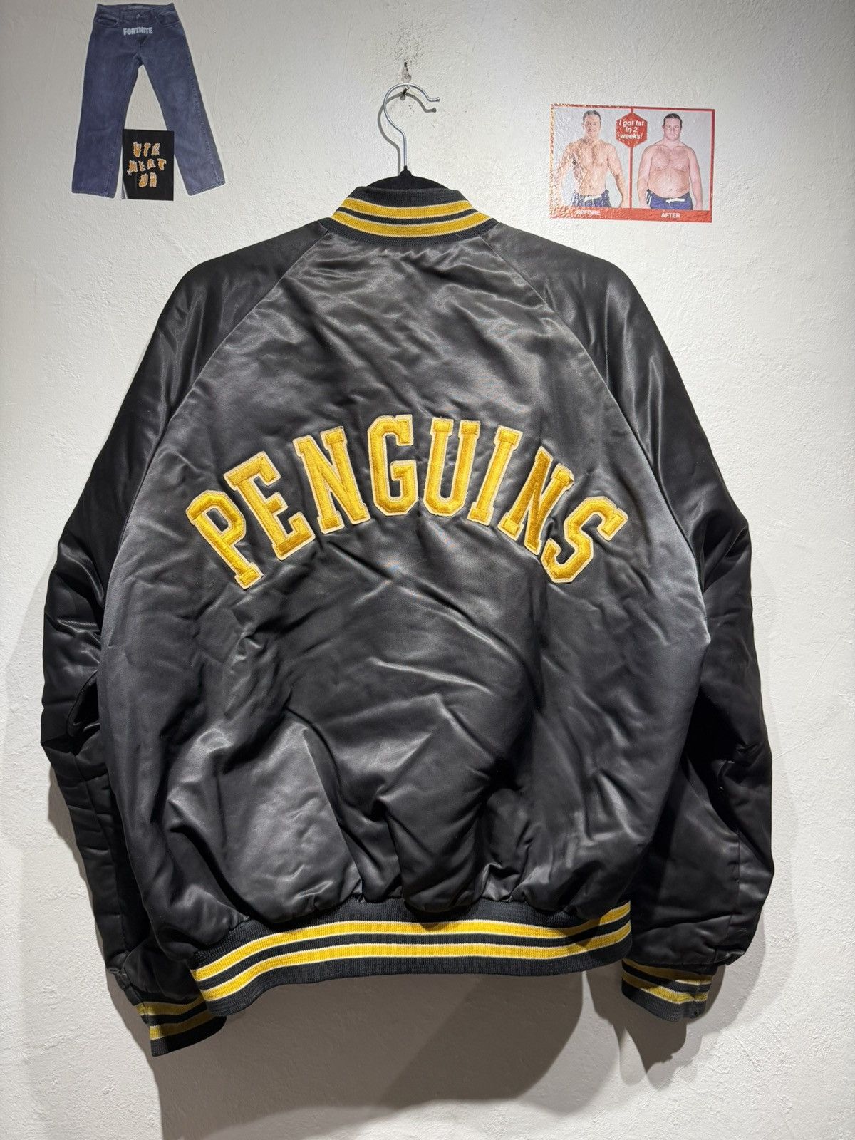 Chalk Line Vintage 90s Pittsburgh Penguins Satin Bomber Jacket Size US L / EU 52-54 / 3 - 1 Thumbnail