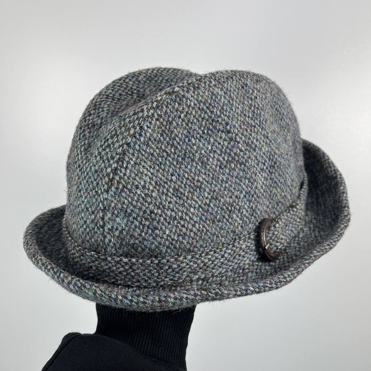 Harris Tweed Harris Tweed Grey Wool Vintage Hat Bowler Roll Brim Size ONE SIZE - 1 Thumbnail