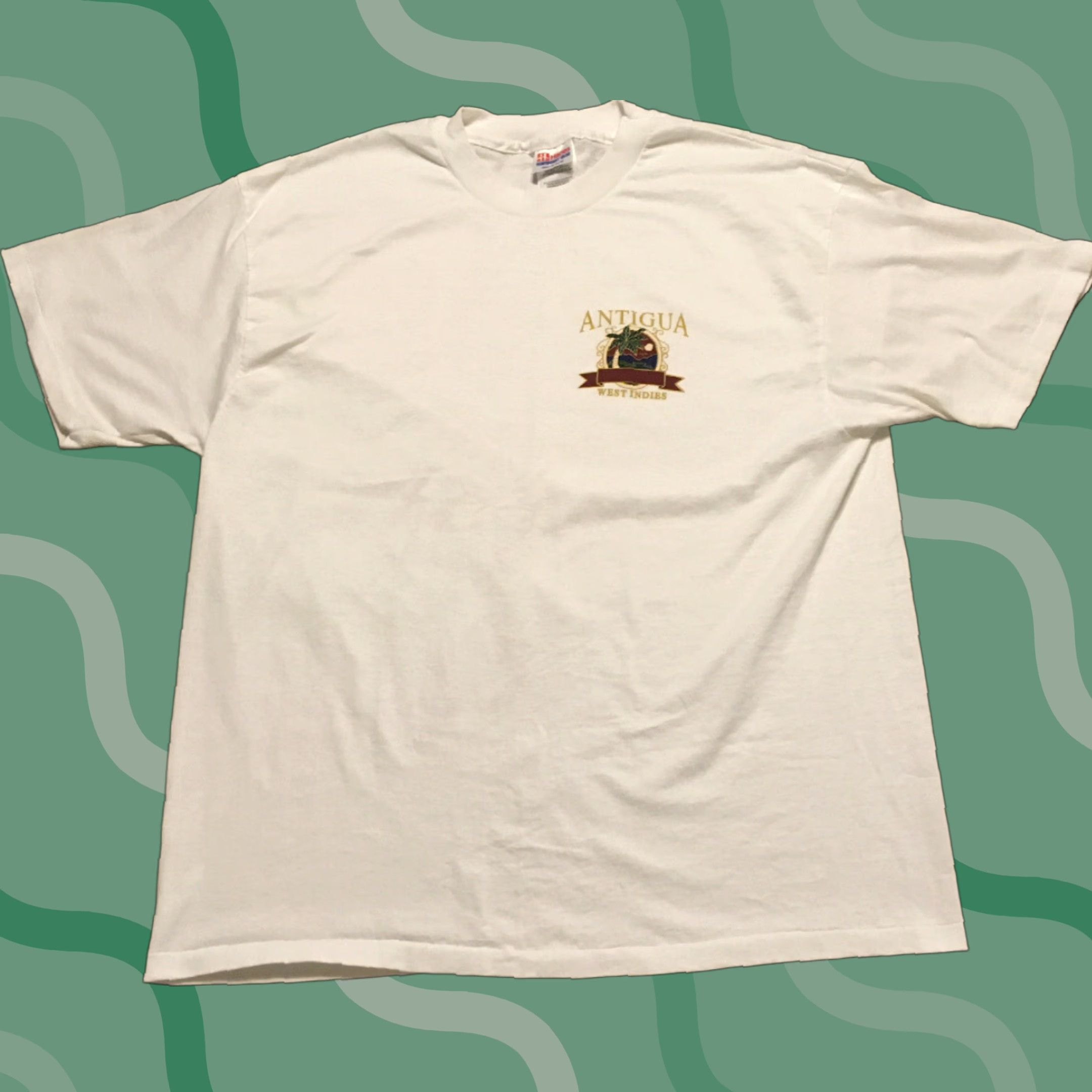 Hanes VINTAGE Hanes Graphic Tee Shirt Sportswear Beach Caribbean Antigua Size XL White Mens Size US XL / EU 56 / 4 - 1 Thumbnail