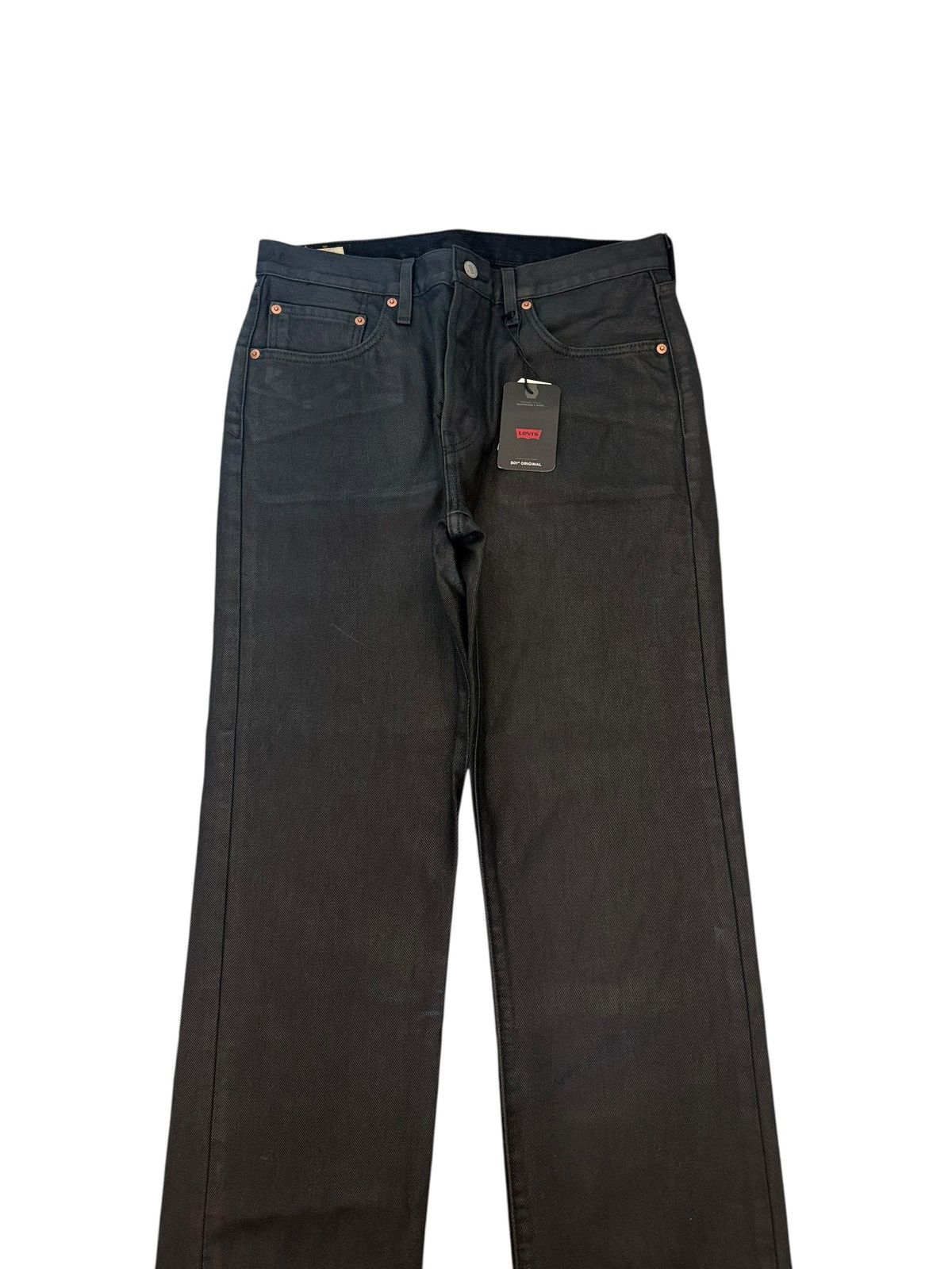 Levi's Levi’s 501 Big E Black Waxed Straight Denim Jeans Red Tab Size US 31 - 6 Thumbnail