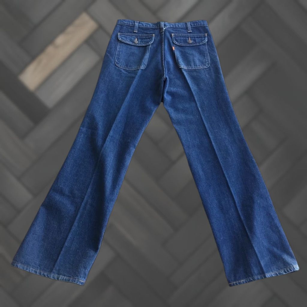 Vintage Levis Selvedge Denim Jeans Talon 42 Zipper Sz 32 31.5 Waist Hippy Denim Blue 1970s Mens Womens Jeans