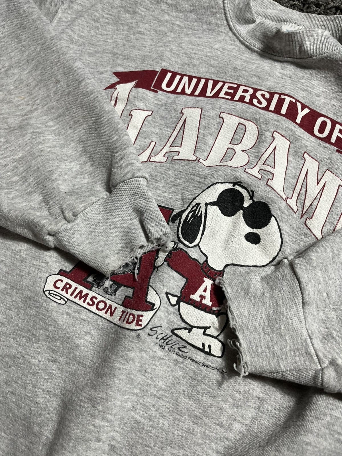 NFL VINTAGE ALABAMA SNOOPY 1971 COTTON SWEATSHIRT MADE IN USA Size US L / EU 52-54 / 3 - 5 Thumbnail