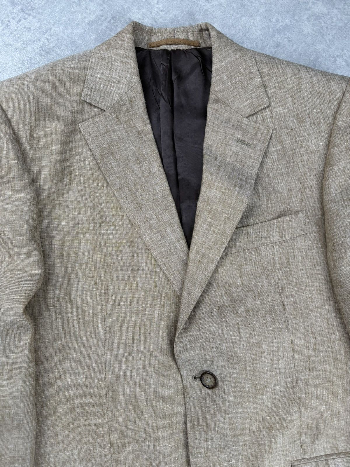 Balmain Balmain Paris Linen Blazer Beige Mens Tailored Jacket EU 46 Size 38R - 5 Thumbnail