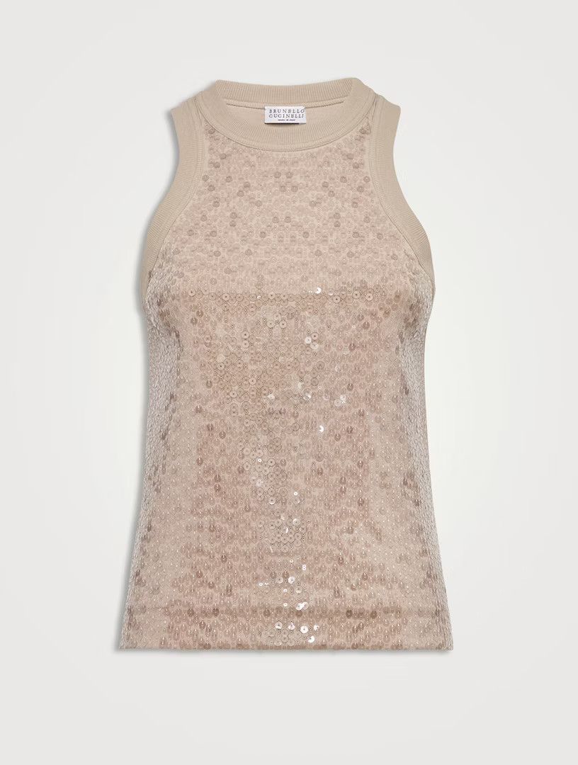 Brunello Cucinelli o1la1rc1a0425 Tank Top in Beige Size XL / US 12-14 / IT 48-50 - 1 Thumbnail