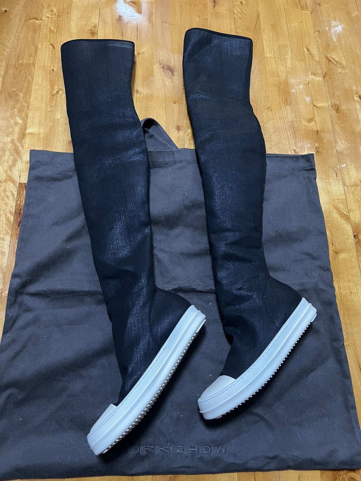 Rick Owens Drkshdw Rick owens waxed thigh high stocking ramones Size US 6.5 / IT 36.5 - 3 Thumbnail