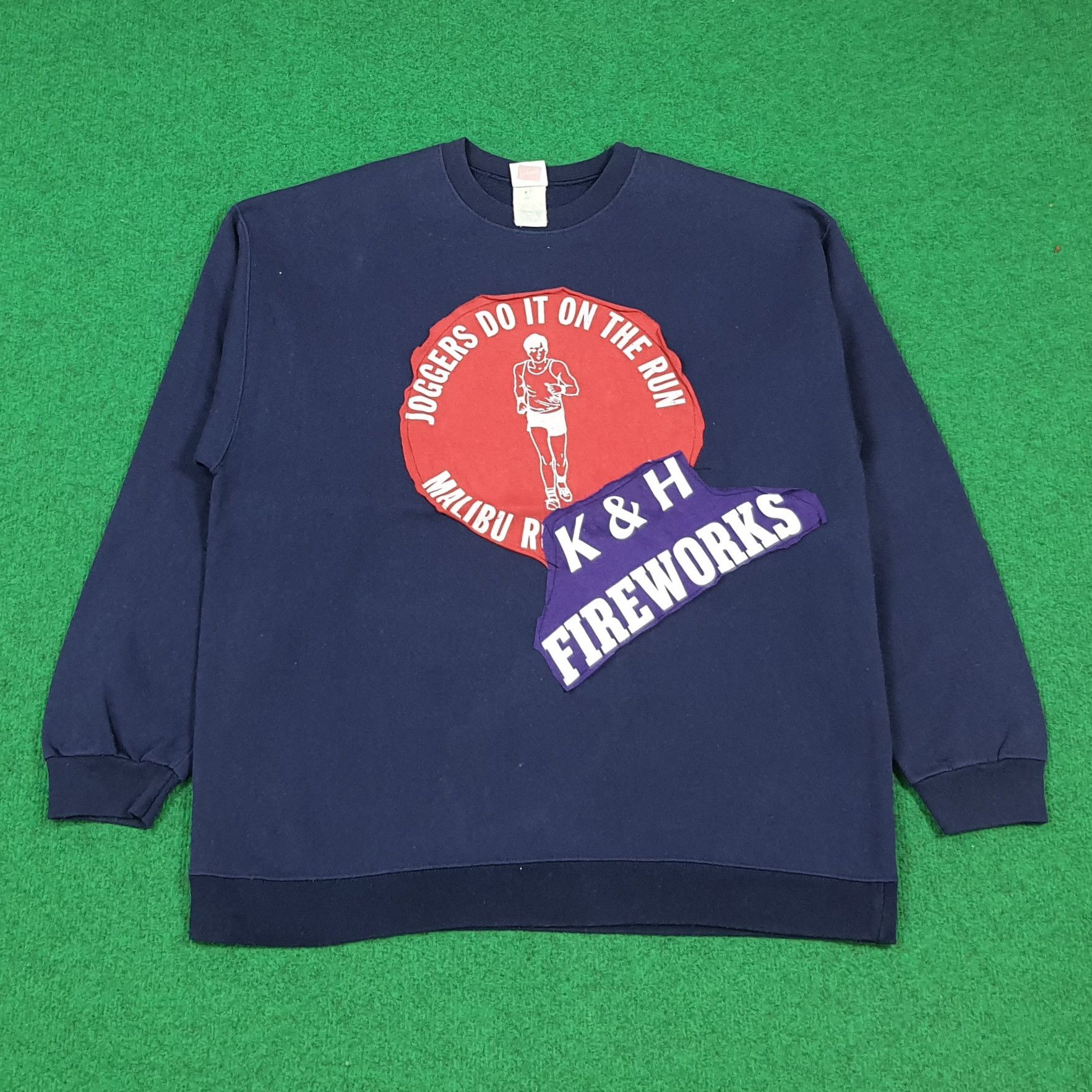 Hanes Vintage 80s Hanes K & H Fireworks Sweatshirt C293N11 Size US M / EU 48-50 / 2 - 1 Thumbnail