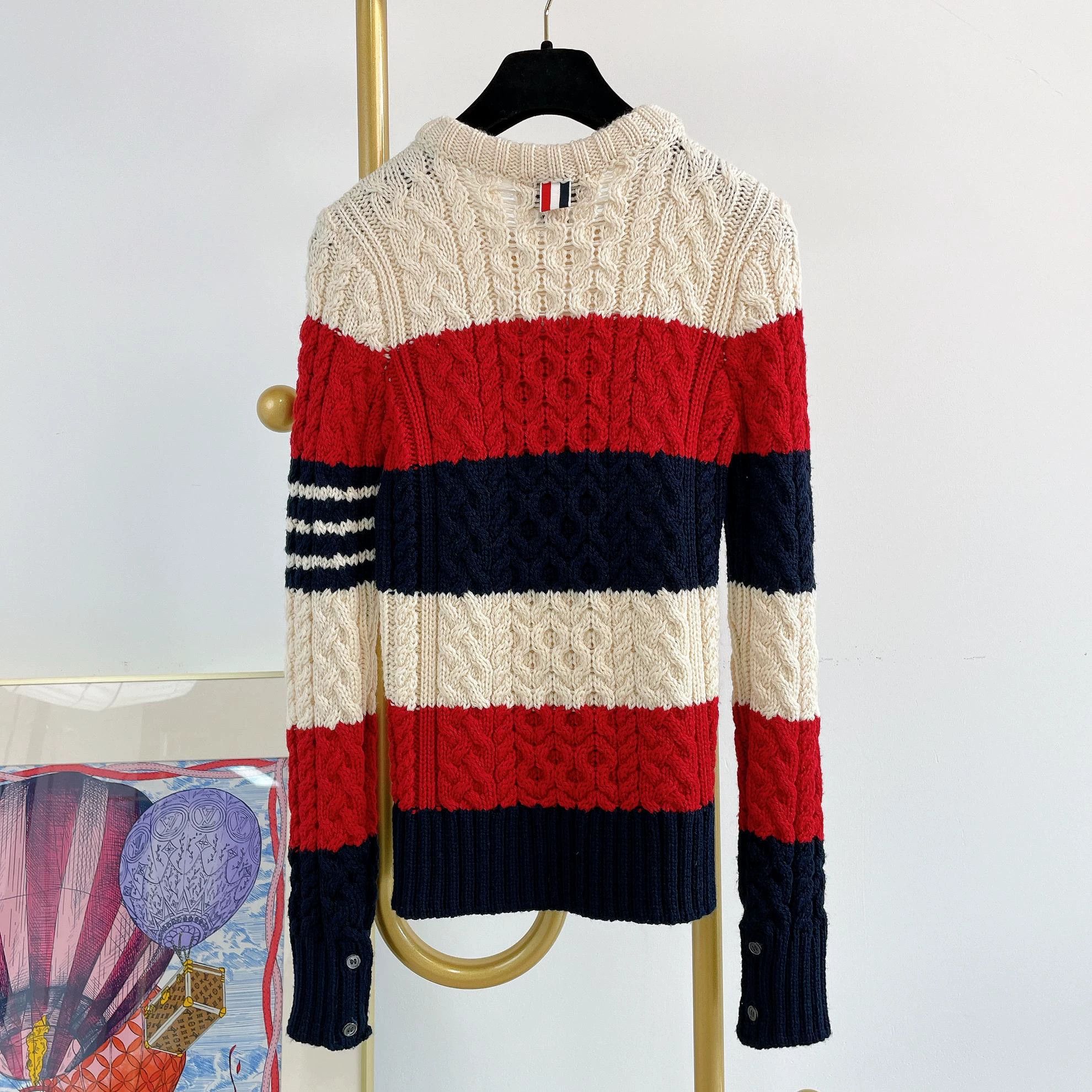 Thom Browne TB crewneck colorblock stripe knit top 38 Size XS / US 0-2 / IT 36-38 - 2 Thumbnail