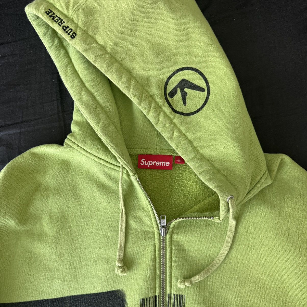 Supreme APHEX TWIN ZIP UP HOODIE - LIME Size US M / EU 48-50 / 2 - 9 Thumbnail