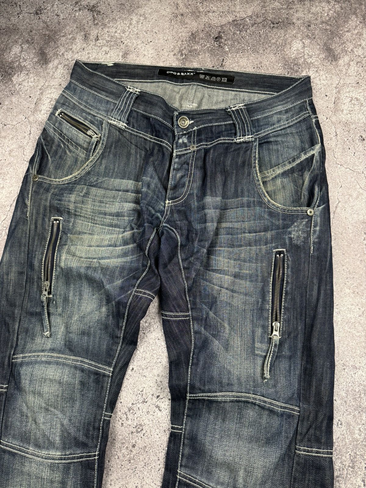 Japanese Brand Vintage Cipo&Baxx jeans drip y2k style designer flared faded Size US 34 / EU 50 - 2 Thumbnail