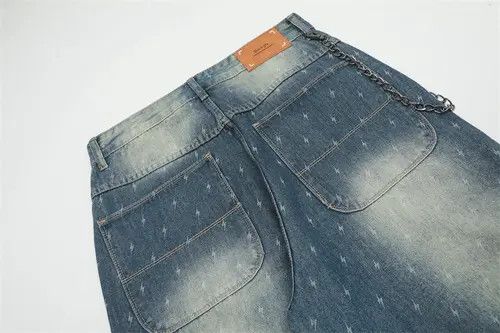 VIBE Men's trendy lightning distressed washed jeans Size US 32 / EU 48 - 5 Thumbnail