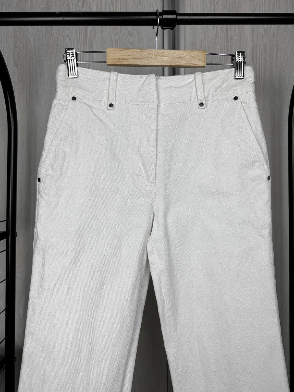 JW Anderson JW Anderson white straight wide leg denim jeans pants rare Size 26" / US 2 / IT 38 - 4 Thumbnail