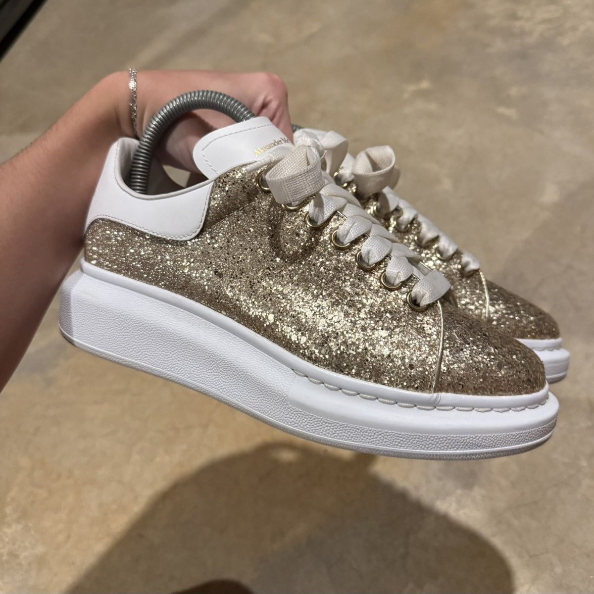 Alexander McQueen Alexander McQueen Oversized Sneaker Calico Gold Glitter US 6 Size US 6.5 / EU 39-40 - 9 Thumbnail