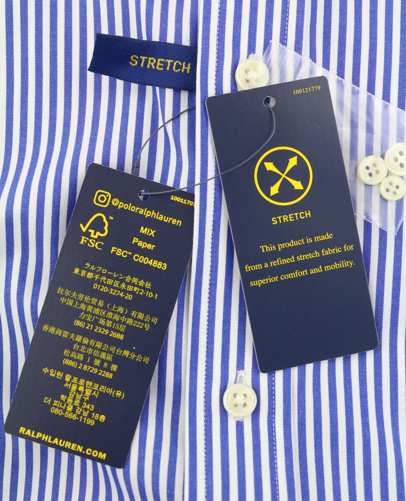 Ralph Lauren CORE REPLEN XL Stretch Custom Fit Striped Button Down 87014 Size US XL / EU 56 / 4 - 8 Thumbnail