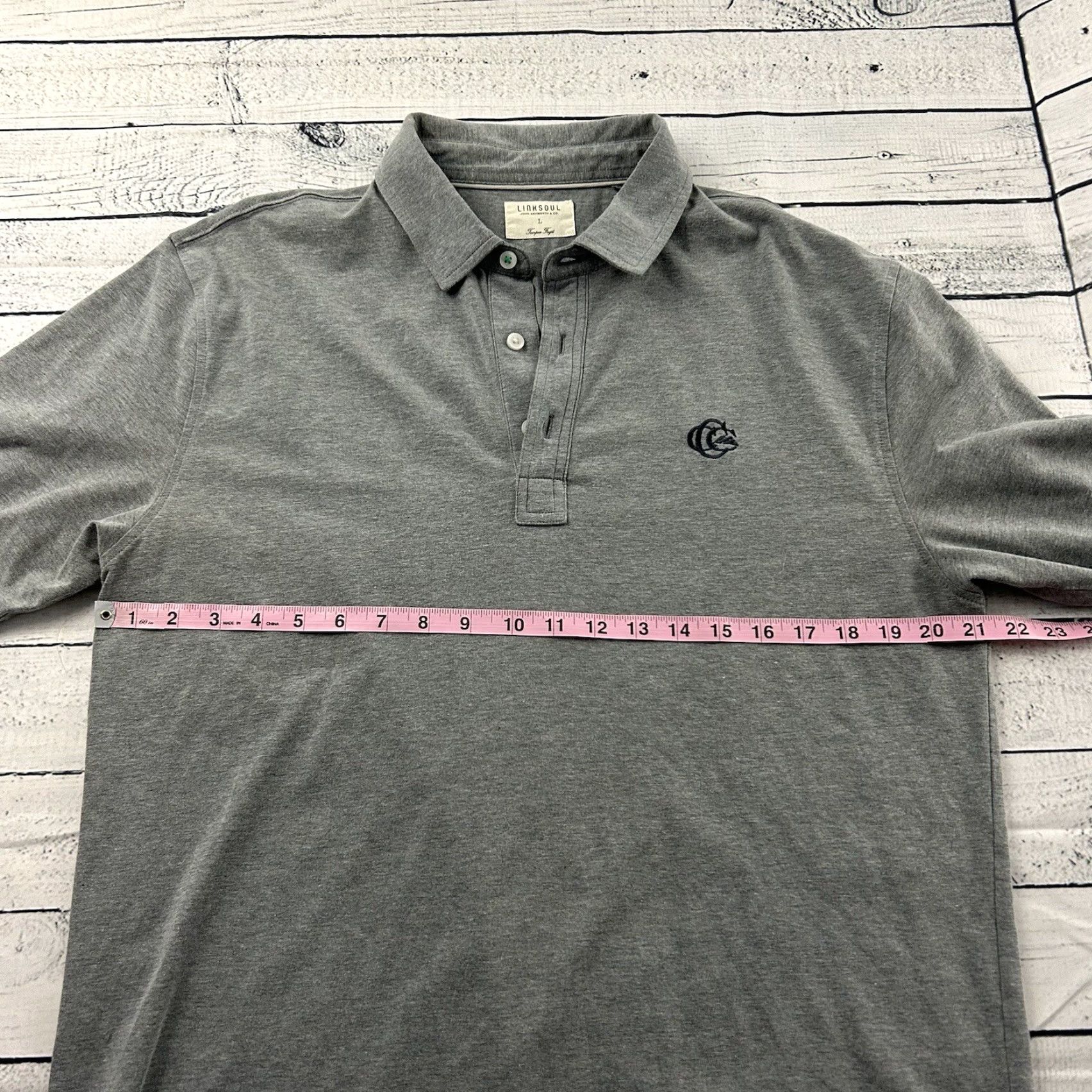 Vintage Linksoul Cherry Creek Country Club Short Sleeve Golf Polo Shirt Men's L Gray Size US L / EU 52-54 / 3 - 4 Thumbnail