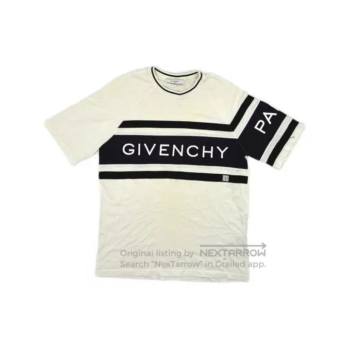 Givenchy Givenchy Striped Logo Embroidered Short Sleeve T-Shirt. Size US L / EU 52-54 / 3 - 1 Thumbnail
