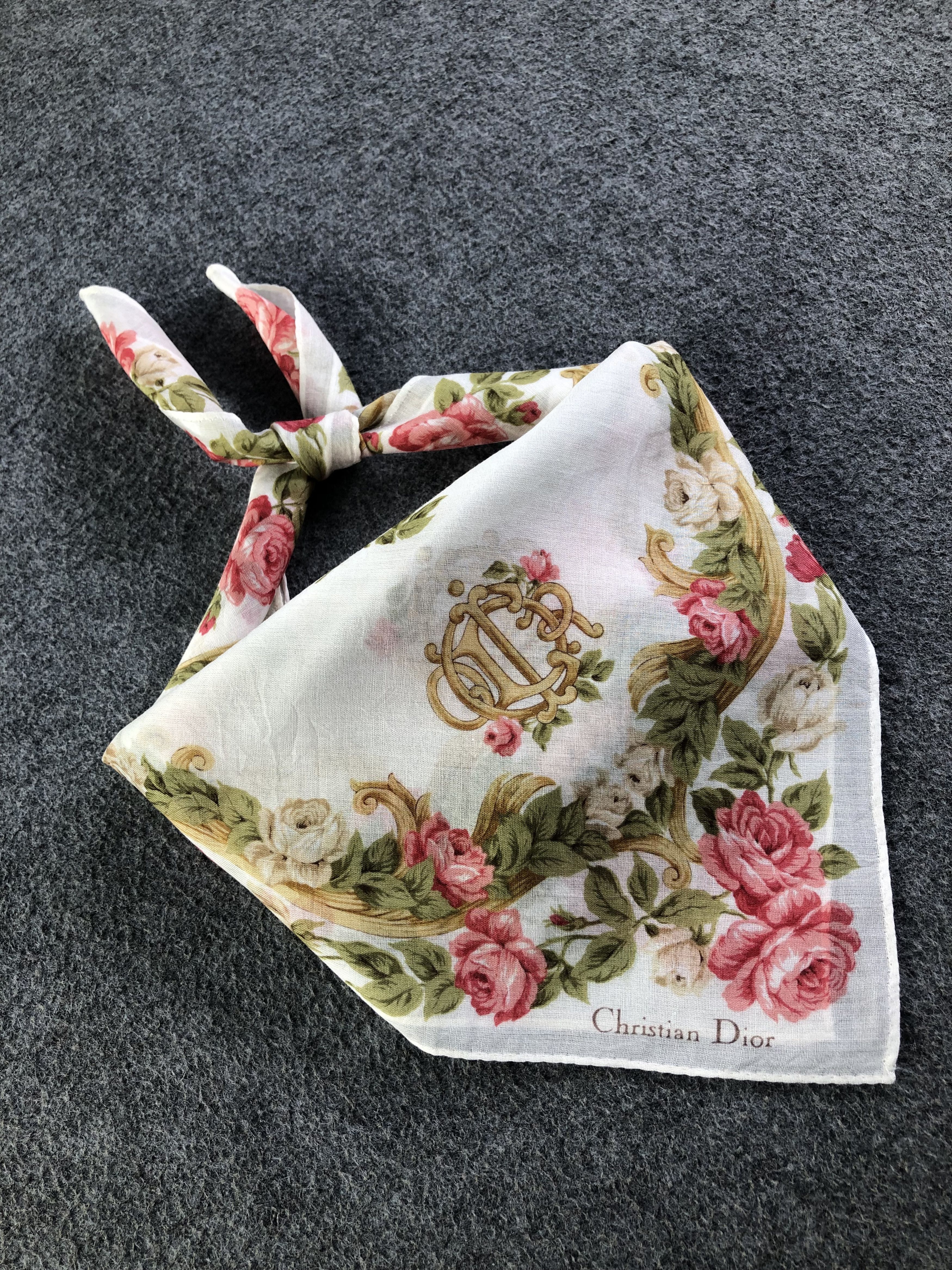 Vintage Christian Dior Handkerchief / Bandana / Neckerchief C406 Size ONE SIZE - 2 Thumbnail