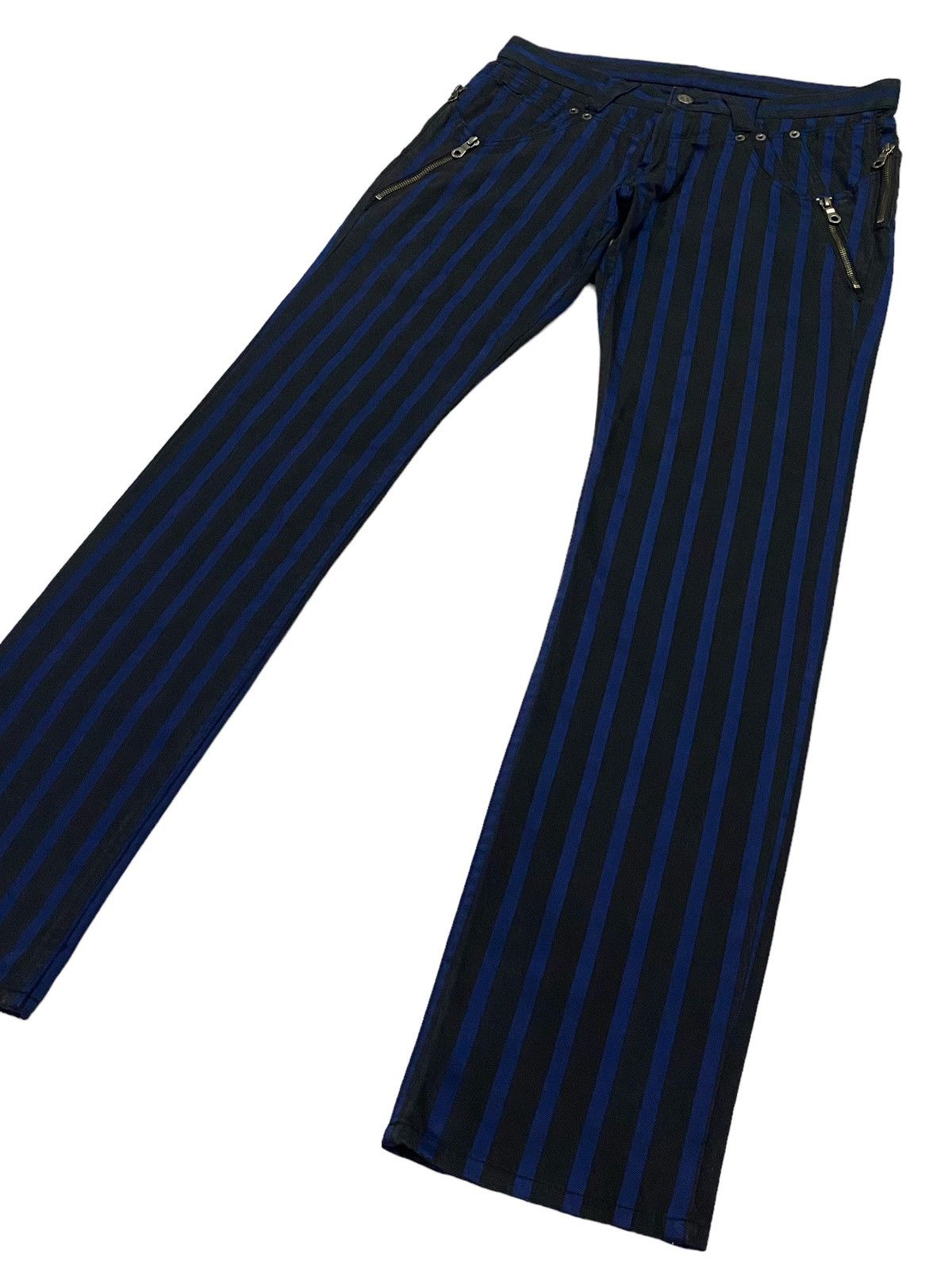 PPFM PPFM Striped Black And Blue Jeans Size US 32 / EU 48 - 18 Thumbnail