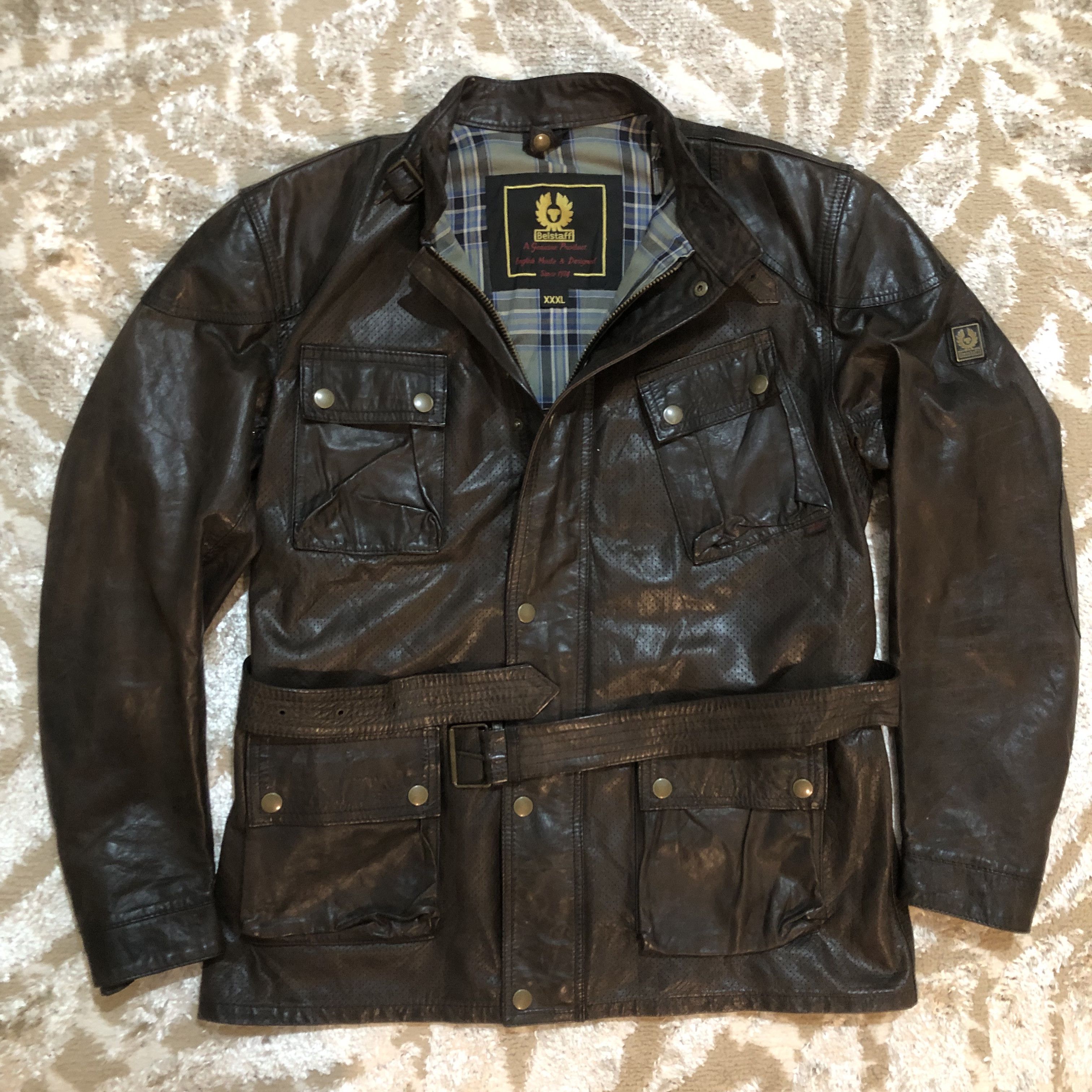 Belstaff Belstaff Panther Leather Jacket Dark Brown Vintage Leather Size US XXL / EU 58 / 5 - 1 Thumbnail
