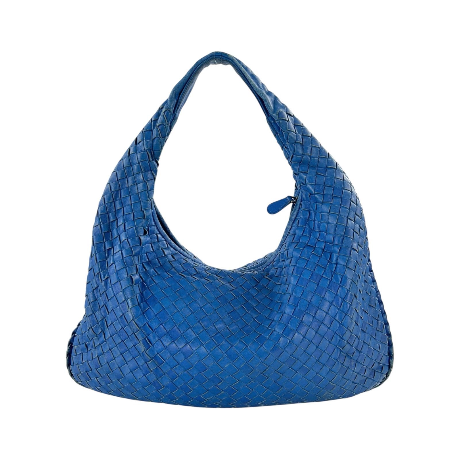 Bottega Veneta Bottega Veneta Blue Intrecciato Leather Hobo Bag Size ONE SIZE - 2 Thumbnail