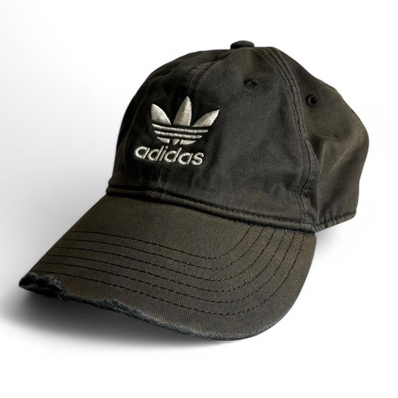 Adidas × Vintage Vintage 00s Adidas Trashed Distressed Faded Black Hat Size ONE SIZE - 1 Thumbnail