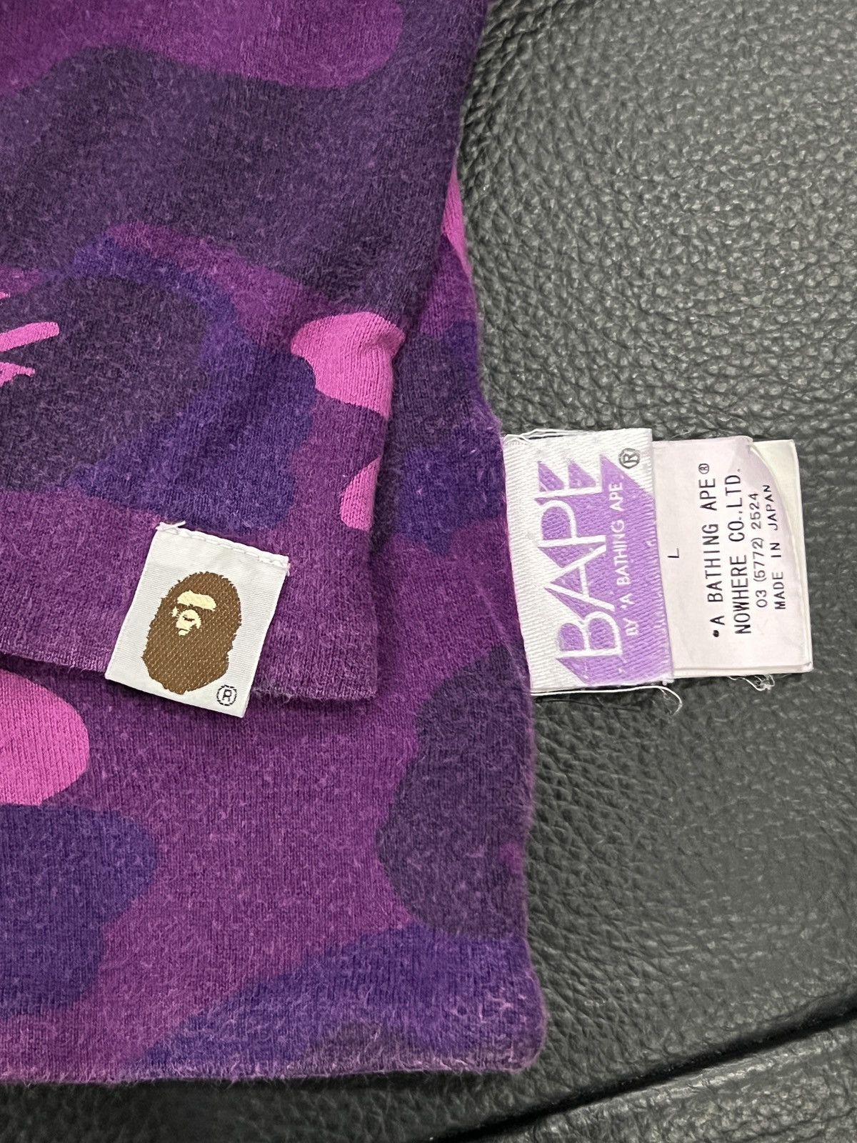 Bape BAPE OG Purple/Blue Camo Logo Reversible Long Sleeve Size US L / EU 52-54 / 3 - 15 Thumbnail