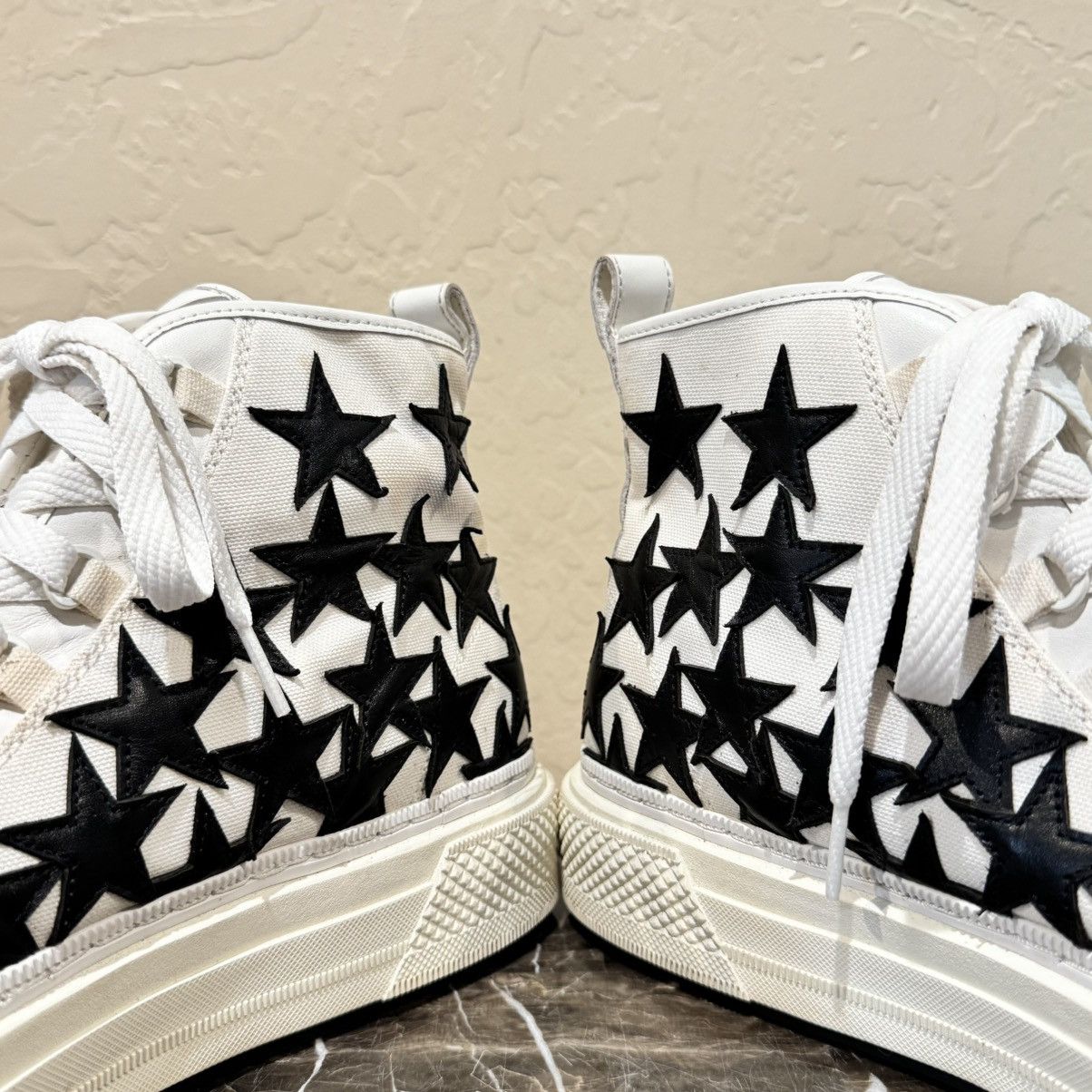 Amiri Amiri Stars Court Hi Star Patch High Top Sneakers Size US 13 / EU 46 - 8 Thumbnail