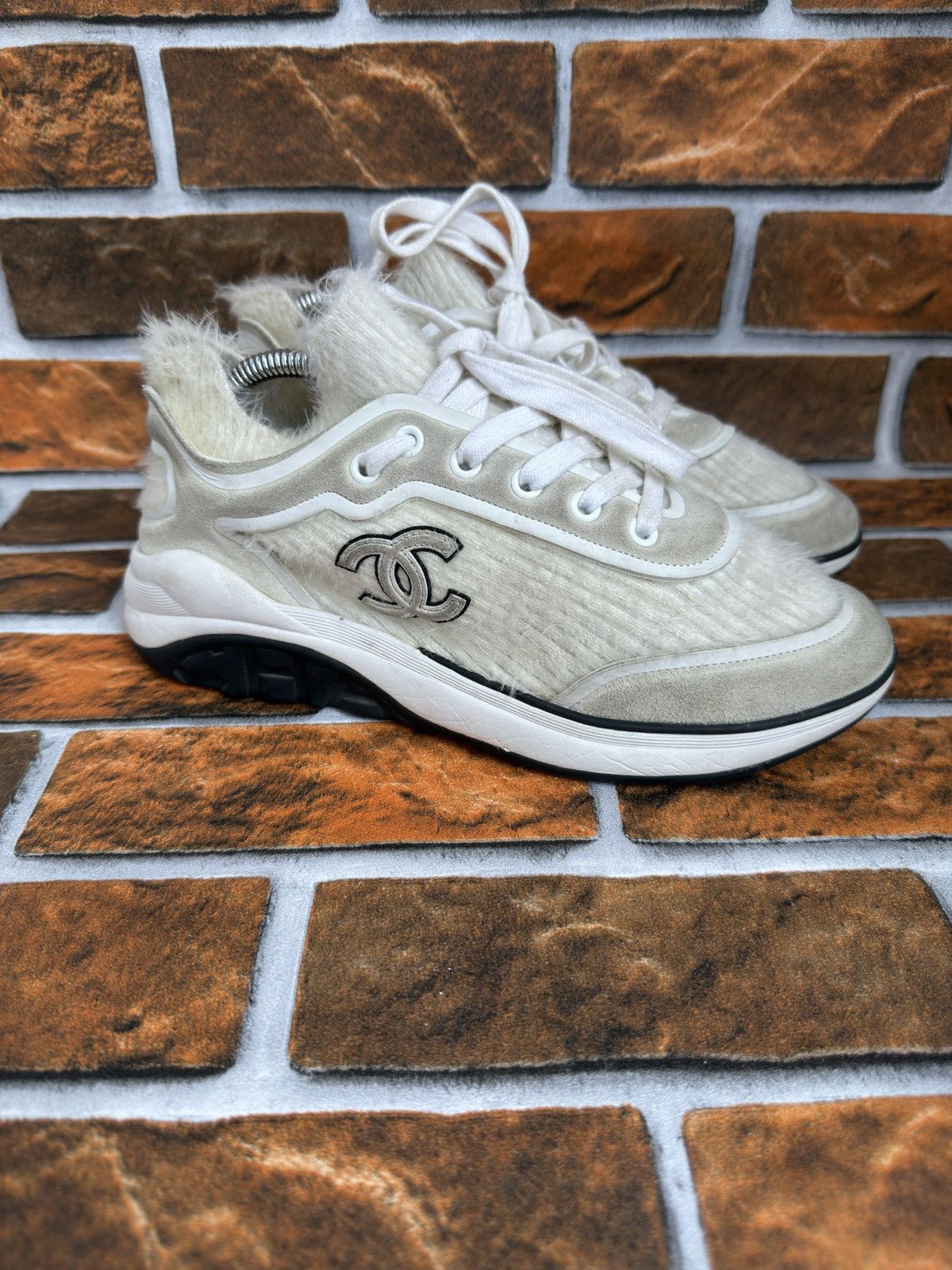 Chanel 🥶🔋 Suede Fabric Cc trainers Size US 8 / IT 38 - 6 Thumbnail