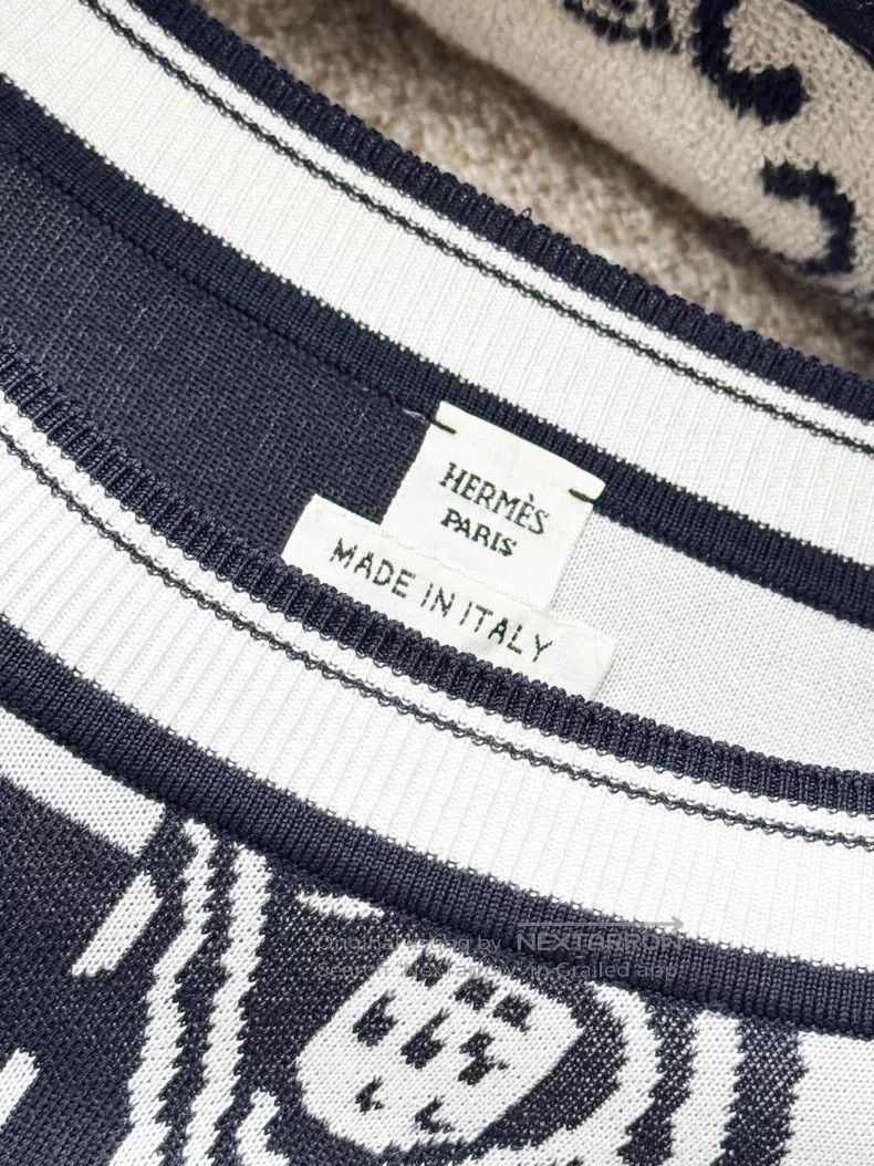Hermes Hermes 24 Spring/Summer Deep Blue and White Rein Pattern K Size XS / US 0-2 / IT 36-38 - 5 Thumbnail
