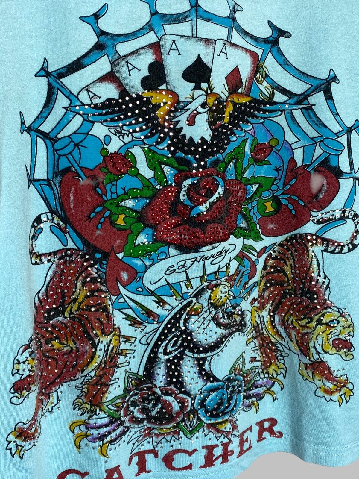 Ed Hardy 🔥 Y2K ED HARDY RHINESTONE TEE TATTOO STYLE ROCKSTAR VIBES Size US M / EU 48-50 / 2 - 3 Thumbnail
