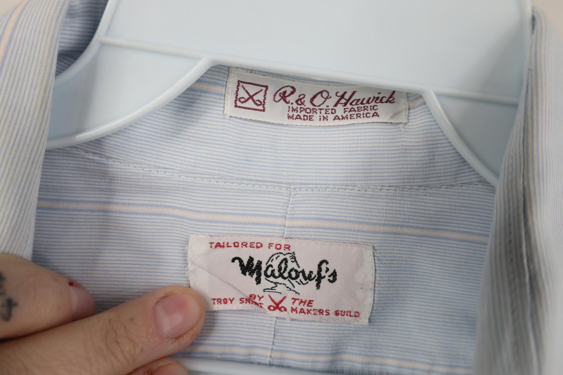 Vintage Vintage 70s Sanforized Cotton Striped Button Shirt Blue USA Size US M / EU 48-50 / 2 - 8 Thumbnail