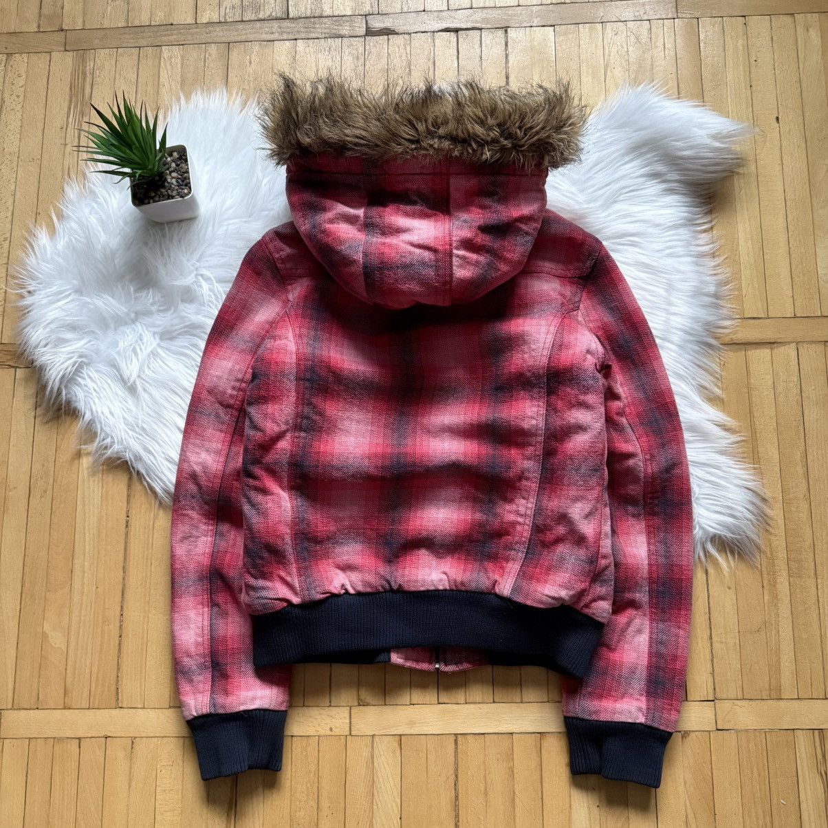 If Six Was Nine 📌 Vintage Roxy Quiksilver Faux Fur Y2K Bomber Jacket Size S / US 4 / IT 40 - 12 Thumbnail