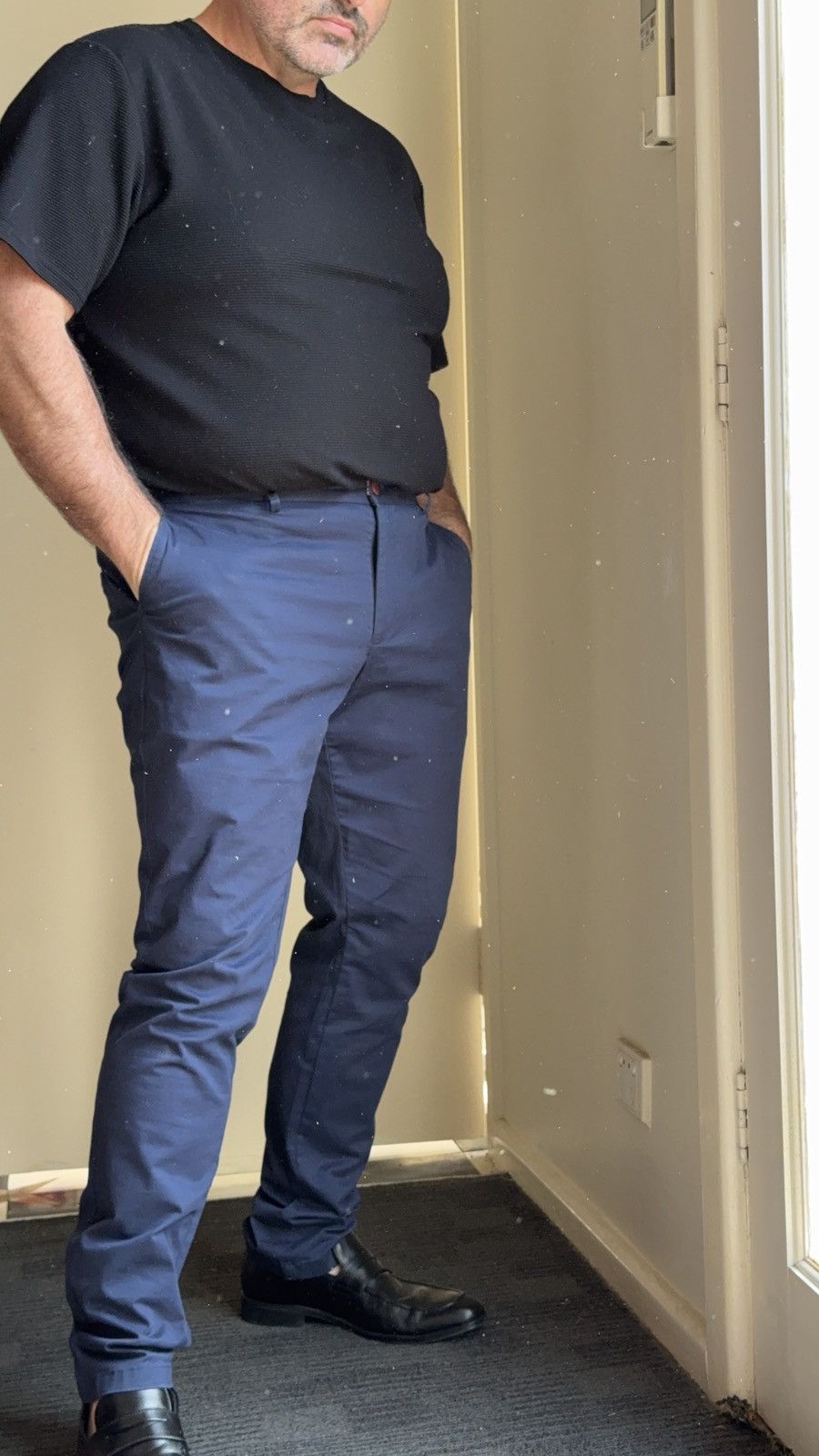 Daniel Hechter Daniel Hechter Paris navy blue slim fit chino trousers Size US 38 / EU 54 - 4 Thumbnail