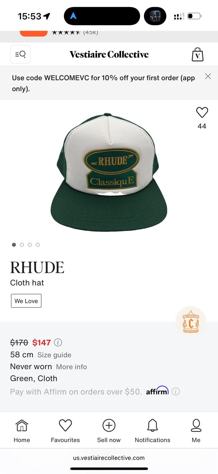 Rhude Brand New Rhude Hat Size ONE SIZE - 4 Thumbnail