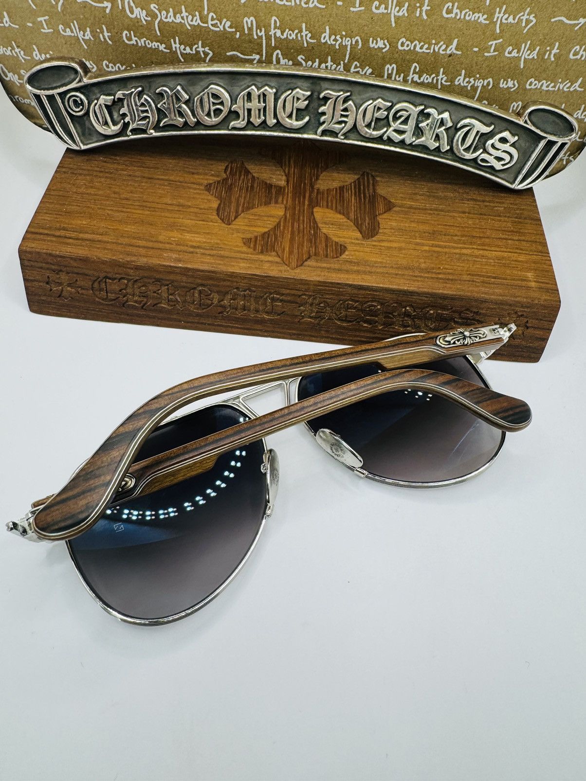 Chrome Hearts Chrome Hearts Wood Wet Tee Sunglasses Size ONE SIZE - 3 Thumbnail