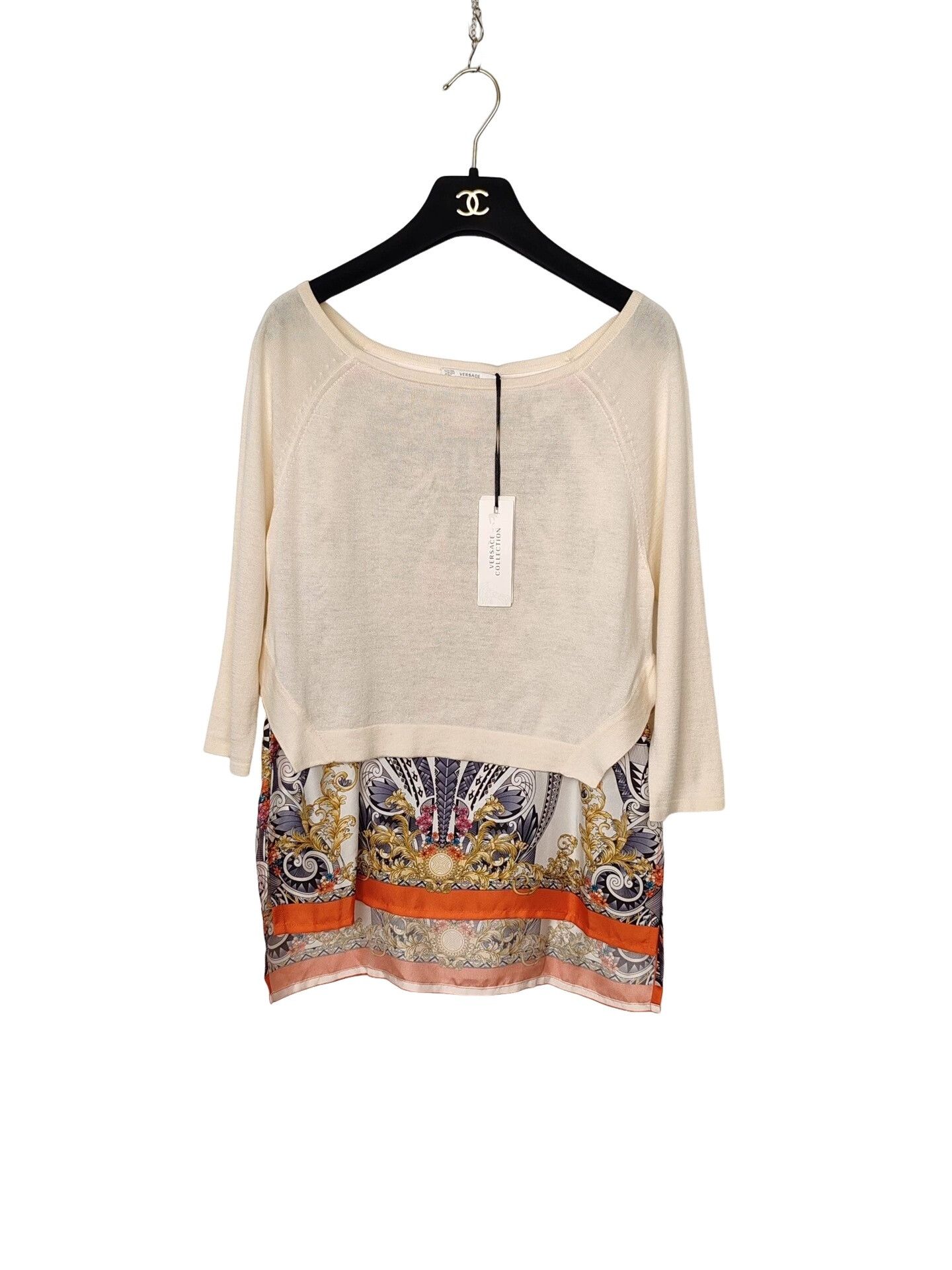 Versace Versace Collection Silk Blend Printed Knit Sweater Size 40 Size S / US 4 / IT 40 - 1 Thumbnail