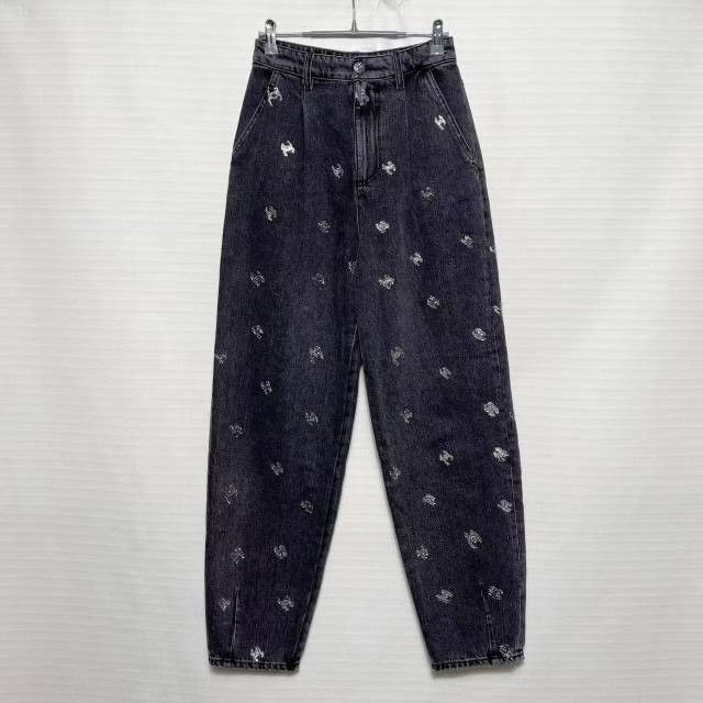 Chanel Chanel 21K Show Gray Silver CC Logo Jeans Size 34" / US 12 / IT 48 - 1 Thumbnail