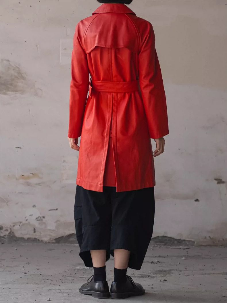 Comme des Garcons Comme Des Garcons Red leather coat Size M / US 6-8 / IT 42-44 - 4 Thumbnail