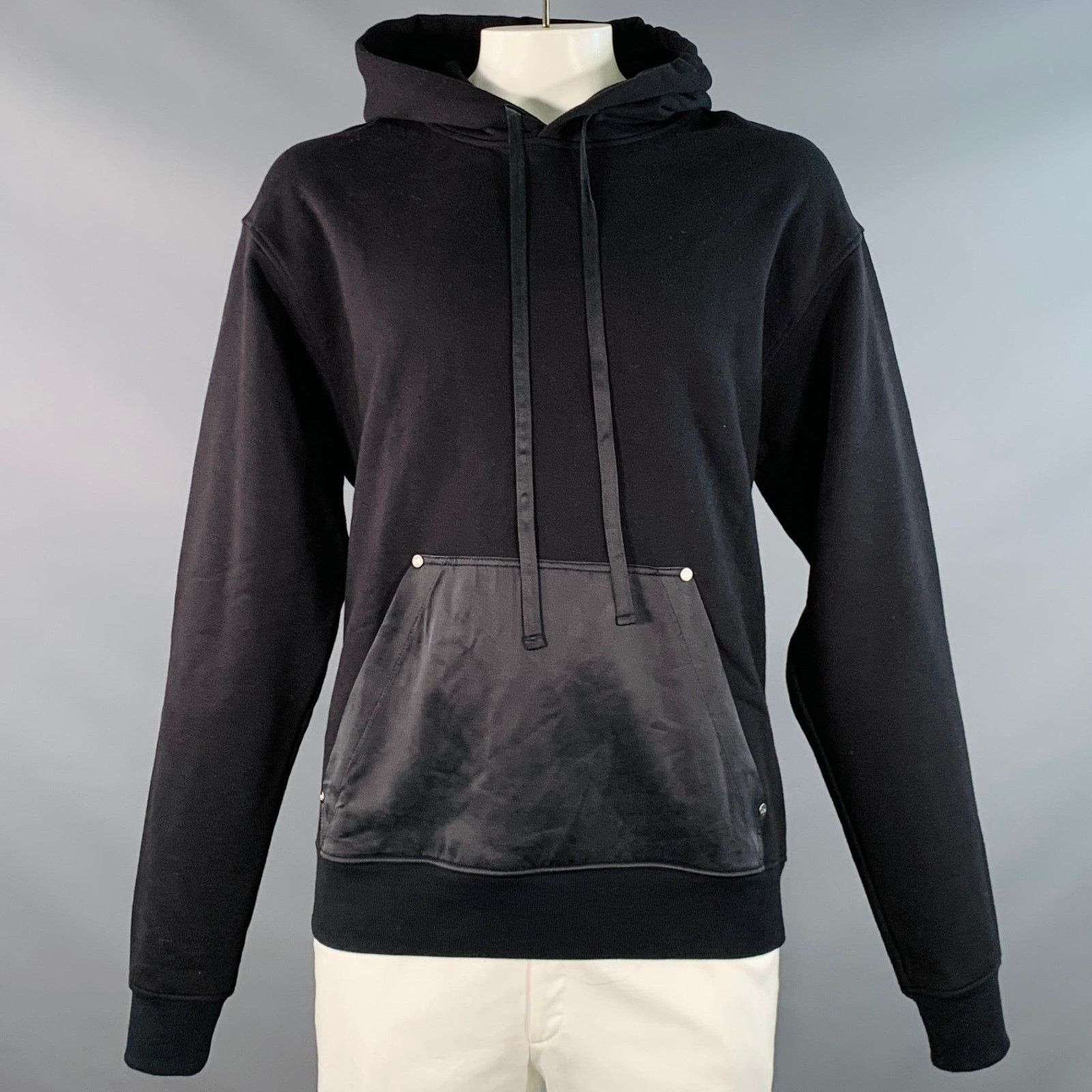Nahmias NAHMIAS Size L Black Cotton Silk Hooded Sweatshirt Size US L / EU 52-54 / 3 - 1 Thumbnail