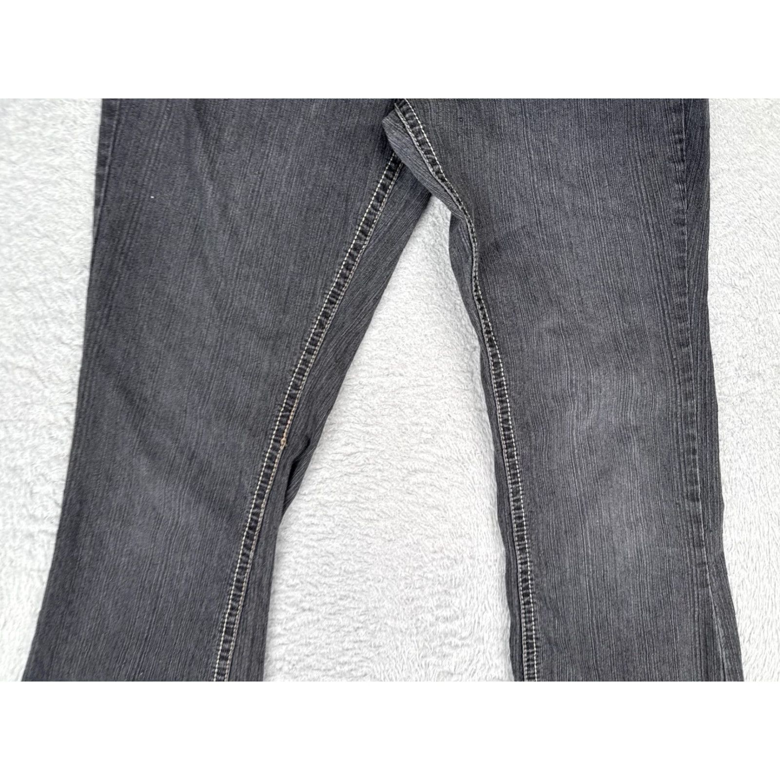 Vintage YMI Royalty Jeans Womens 10 Mid Rise Straight Charcoal Wash Rhinestone 30x32 Size 32" / US 10 / IT 46 - 3 Thumbnail