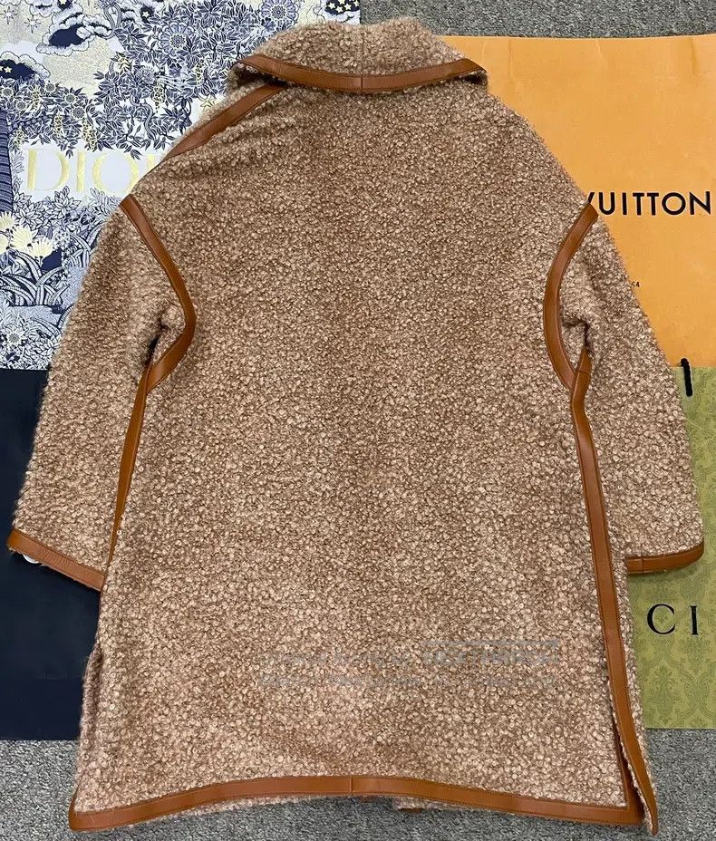 Loro Piana LORO PIANA Khaki Mid-length Cashmere and Mohair Teddy Bear Size XS / US 0-2 / IT 36-38 - 3 Thumbnail