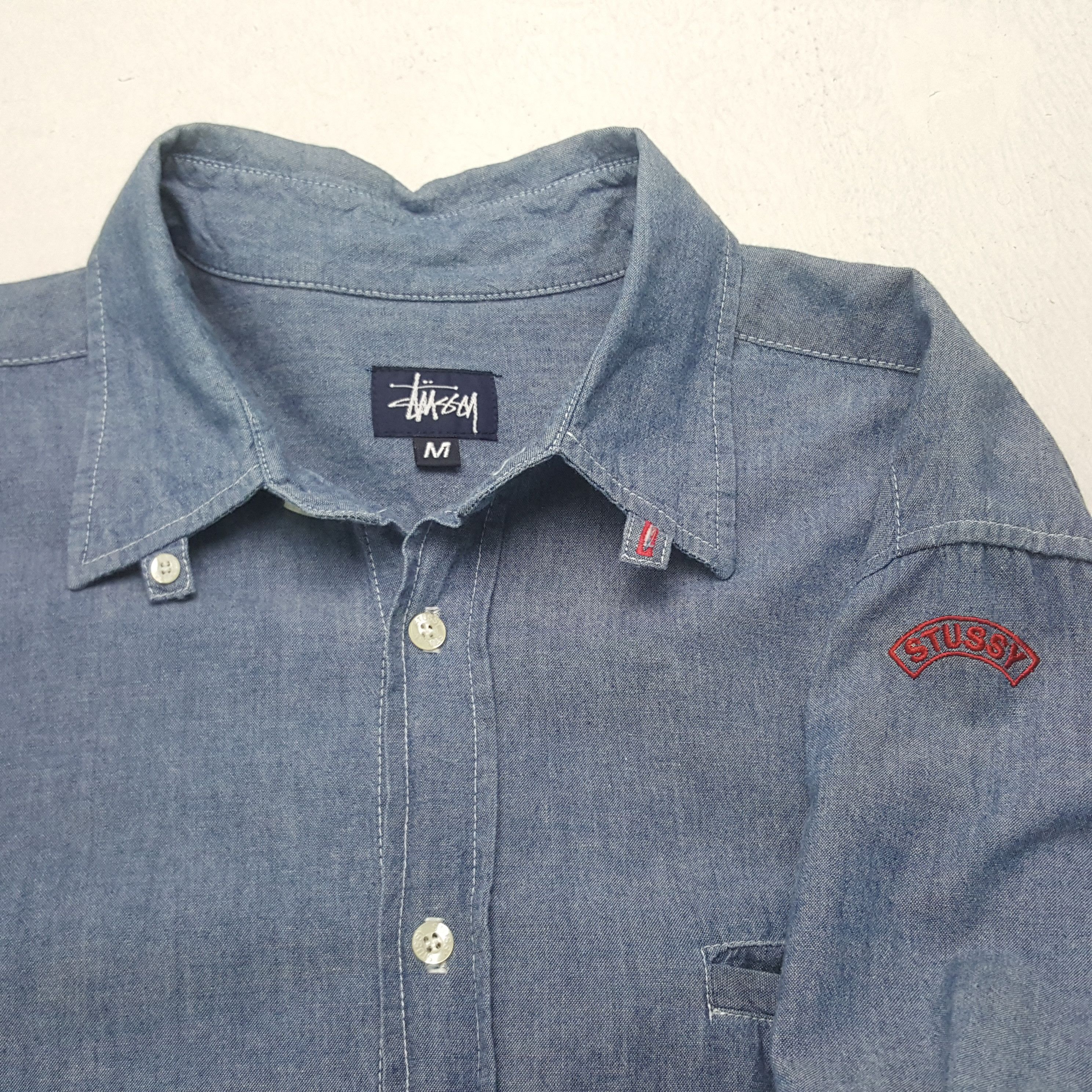 Stussy Vintage Stussy American Brand Denim Shirt Button Up C294N24 Size US XL / EU 56 / 4 - 4 Thumbnail